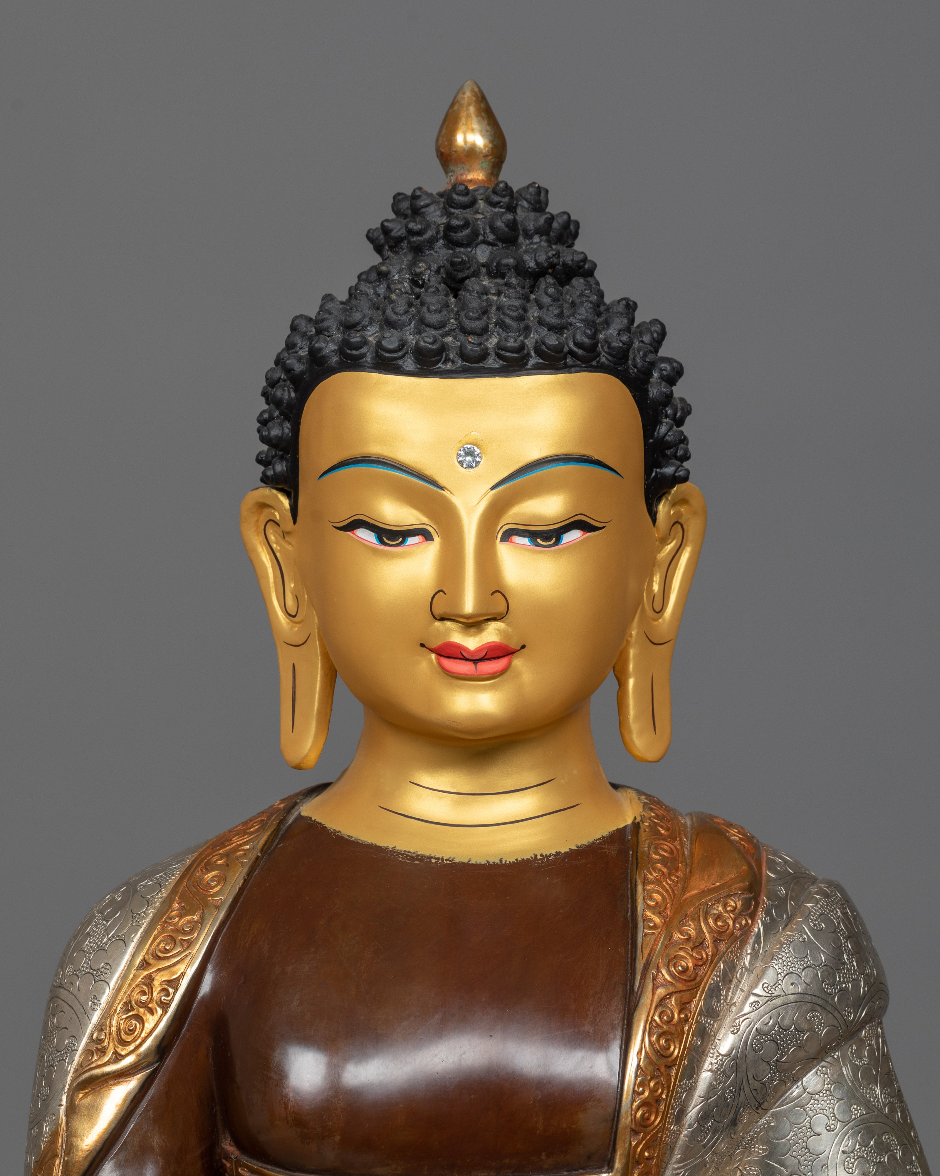 shakyamuni-buddha-on throne copper statue