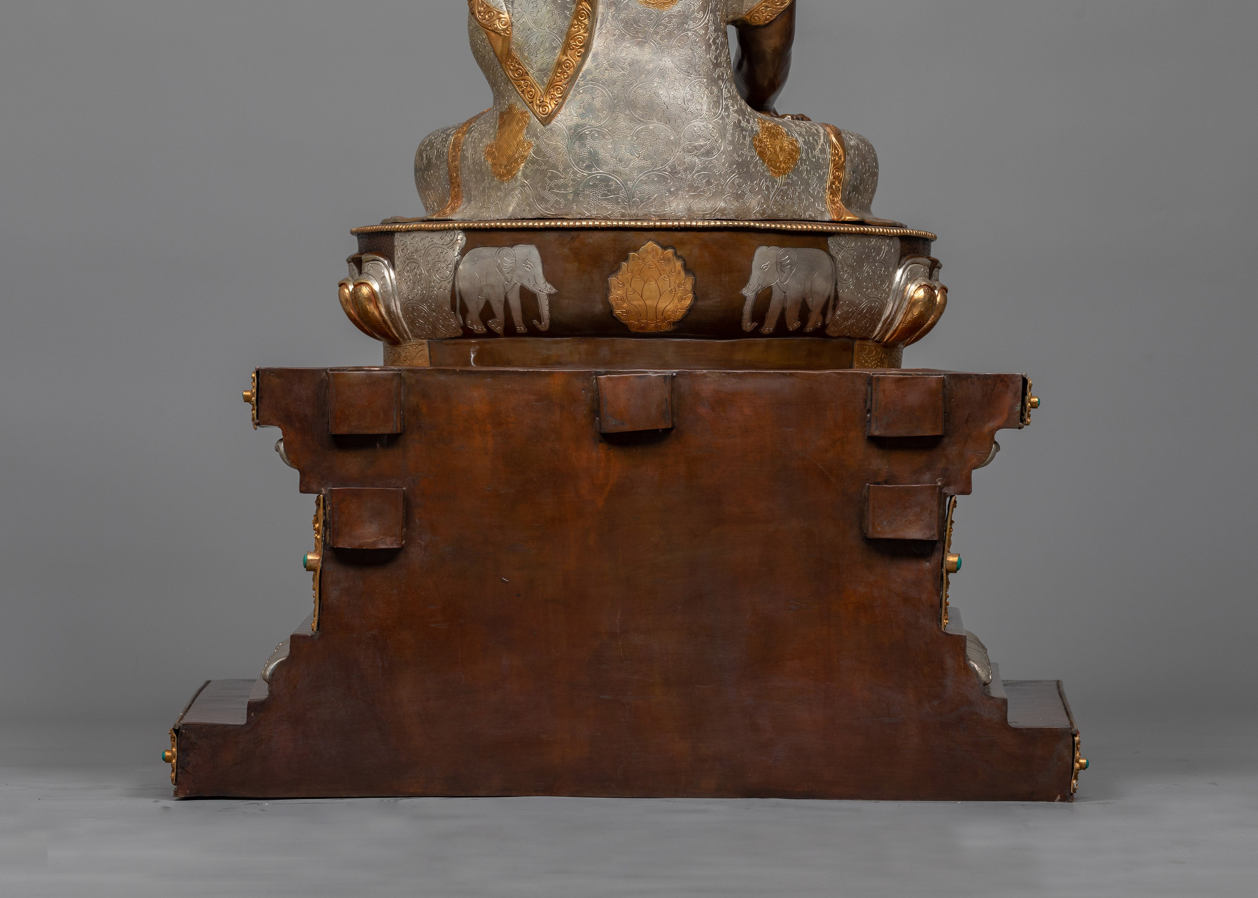 Shakyamuni Buddha on Throne Copper Statue | Majestic Enlightenment