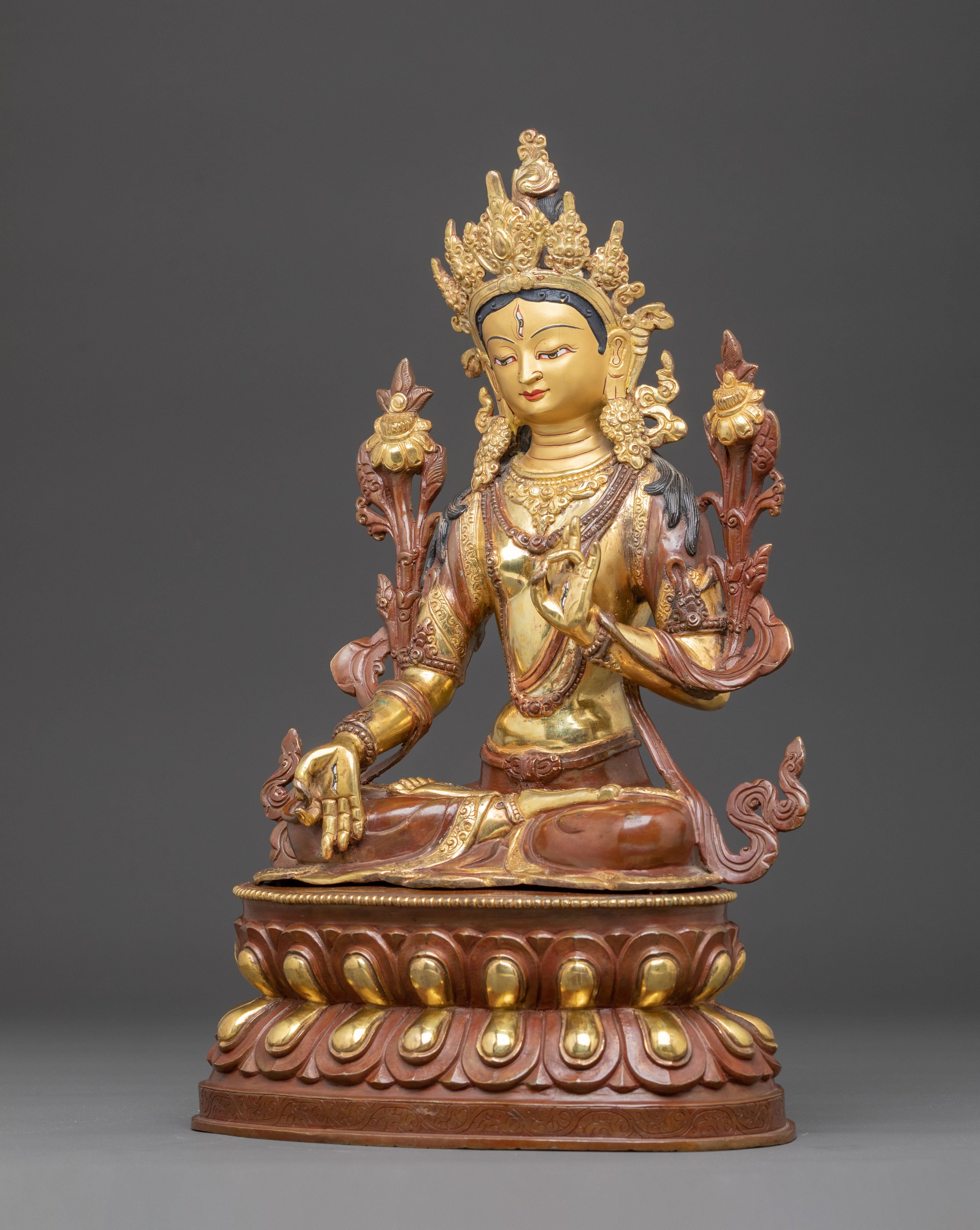 Seven-Eyed Healing Goddess White Tara Art | Compassion Deity