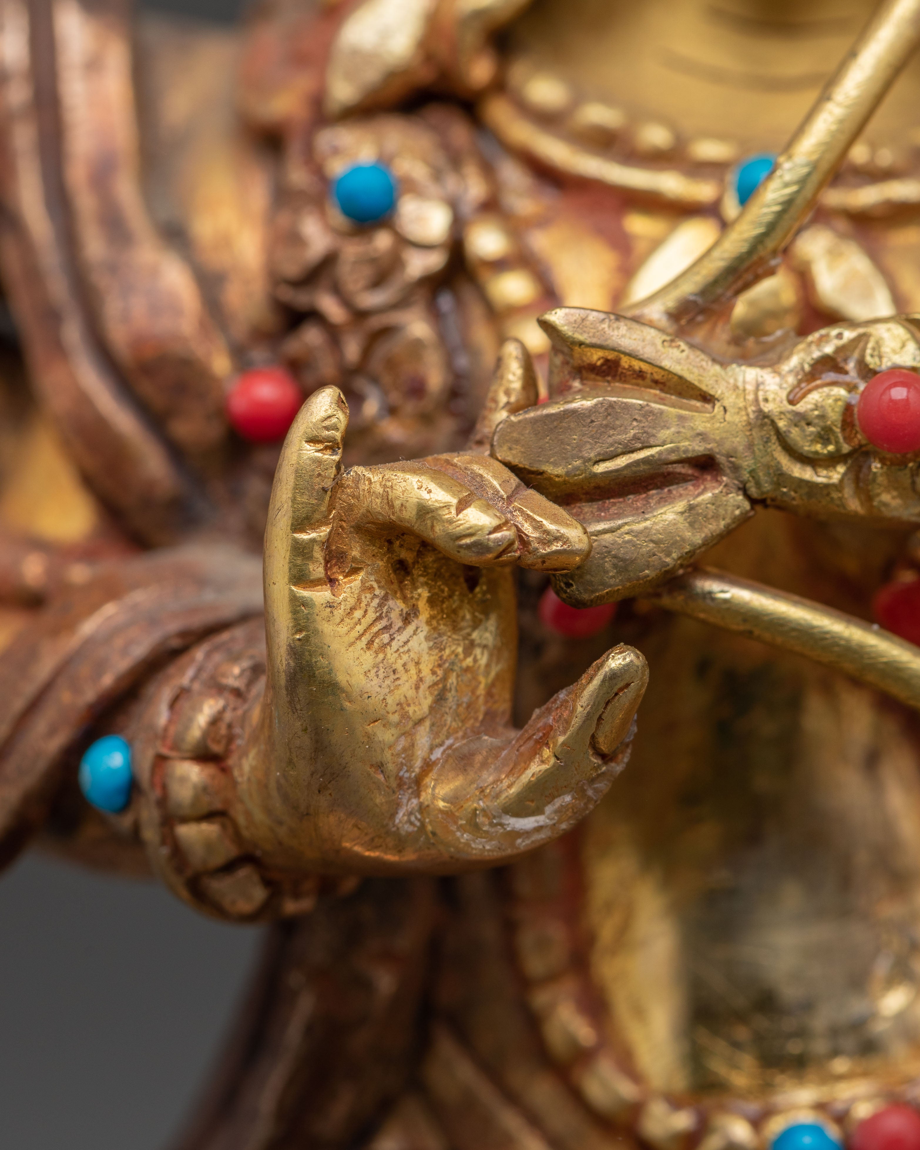 Handmade Kurukulla Golden Statue | Tantric Goddess of Attraction