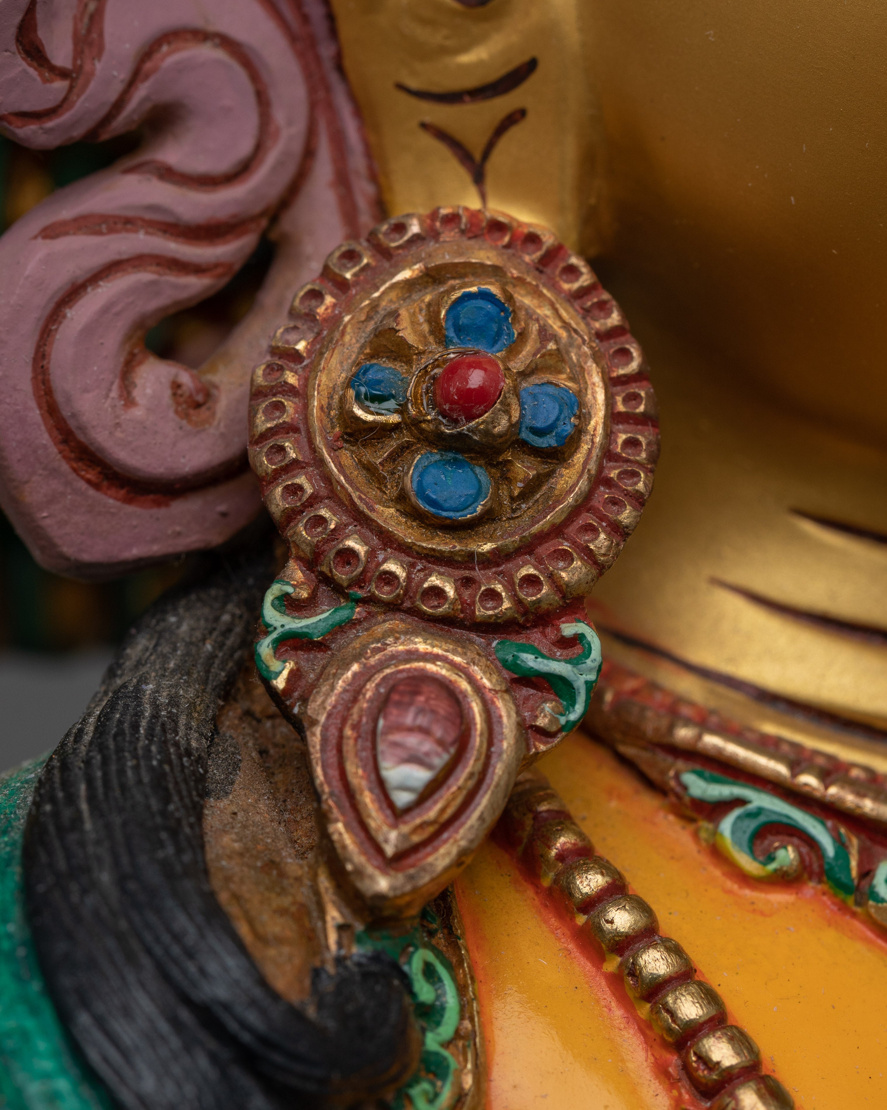 Magnificent Manjushri Painted Statue | Illuminate Your Space with the Wisdom