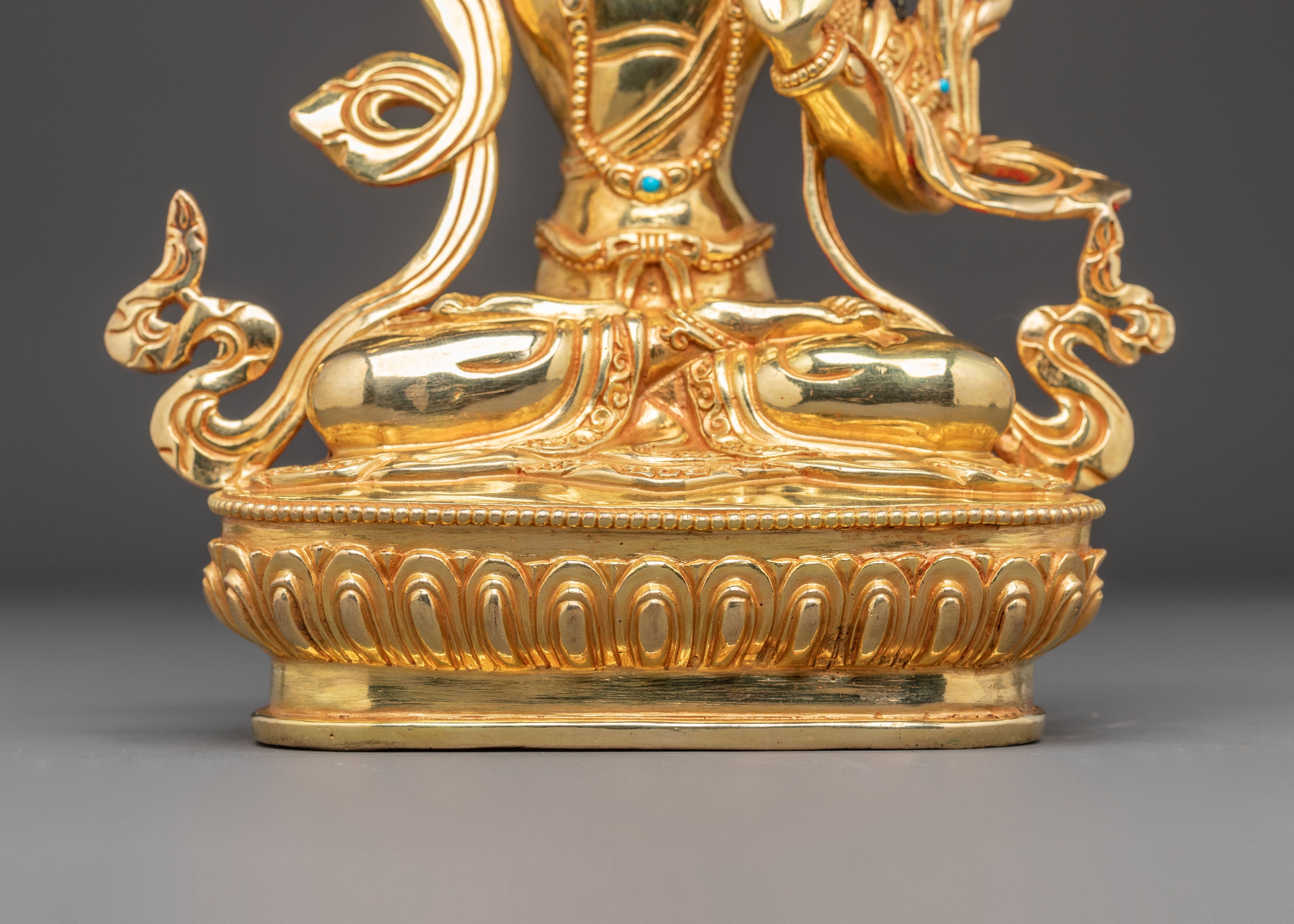 Handmade Buddhist Copper Statue of Bodhisattva Manjushri | Wisdom Deity