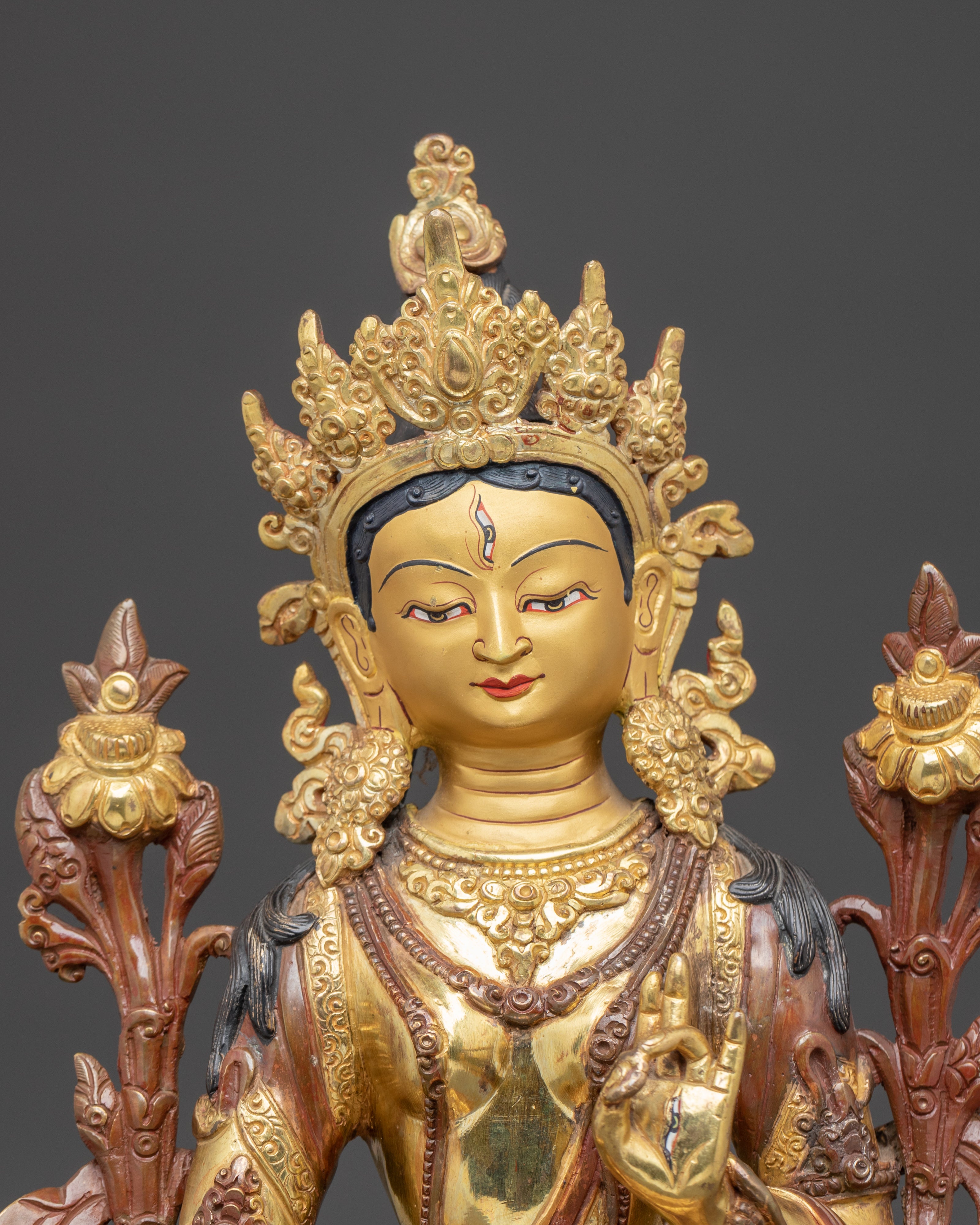 Seven-Eyed Healing Goddess White Tara Art | Compassion Deity