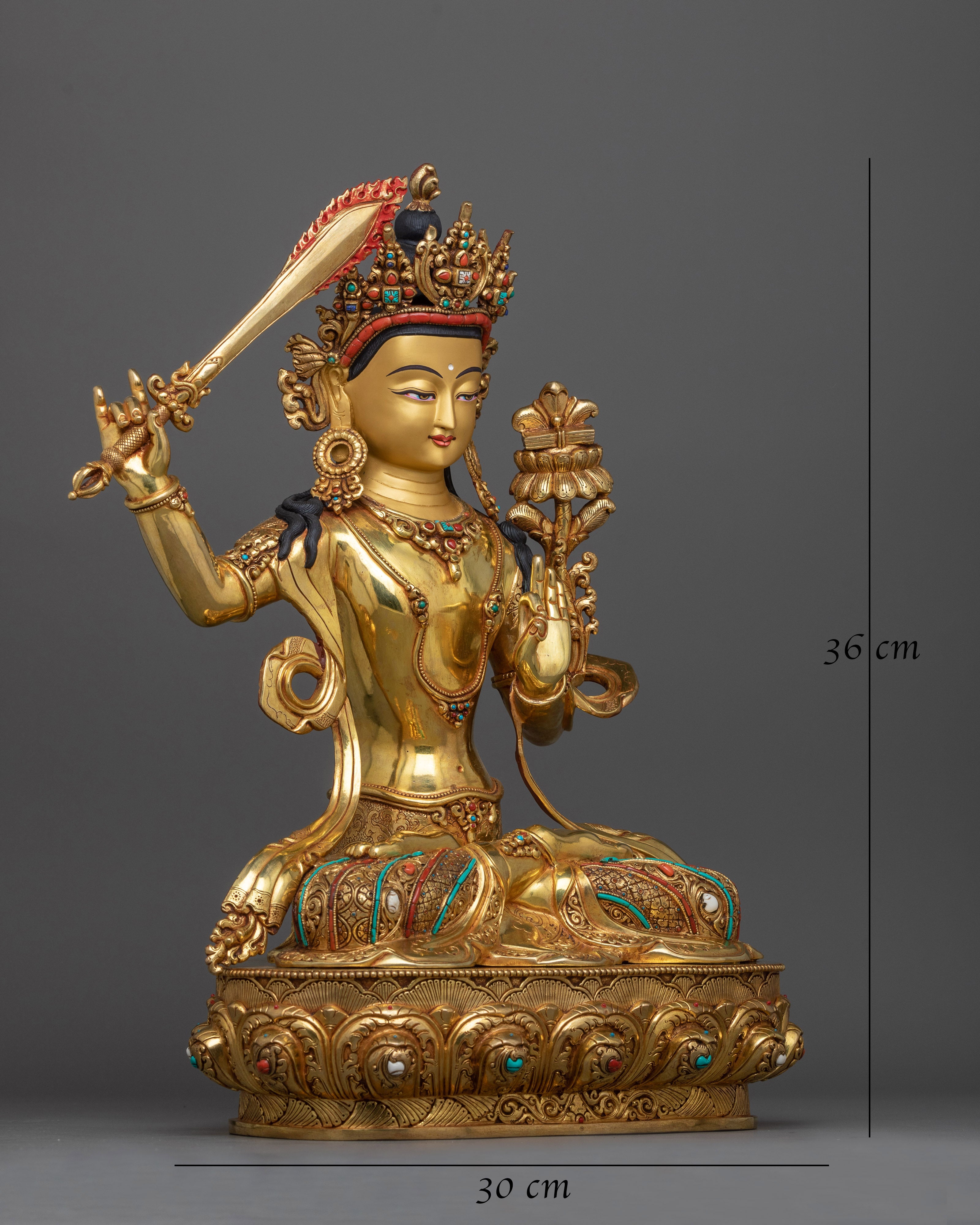 The Deity of Knowledge Manjushri Statue | Symbol of Wisdom and Enlightenment
