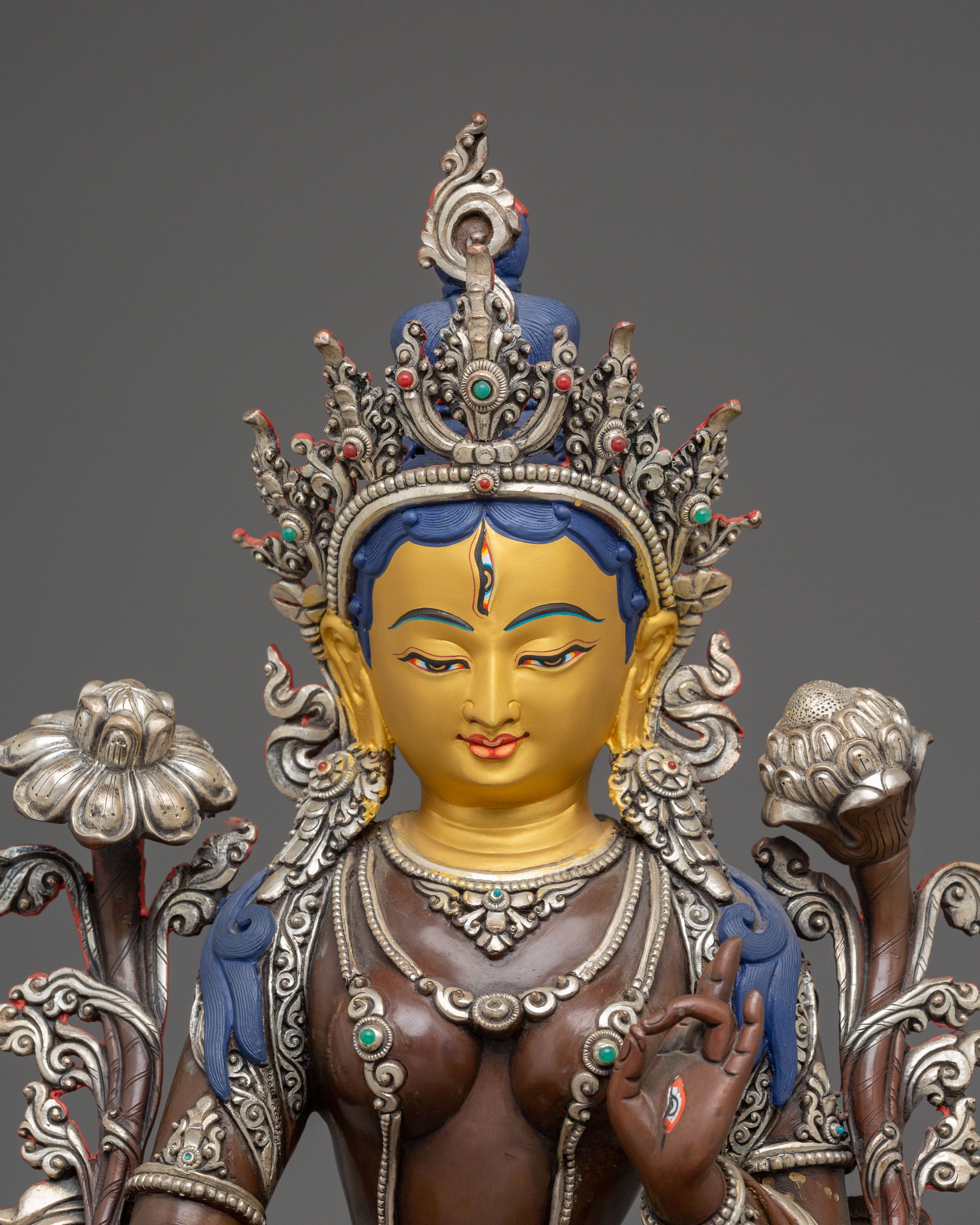 Sacred Goddess White Tara Handmade Statue | Healing and Longevity Deity