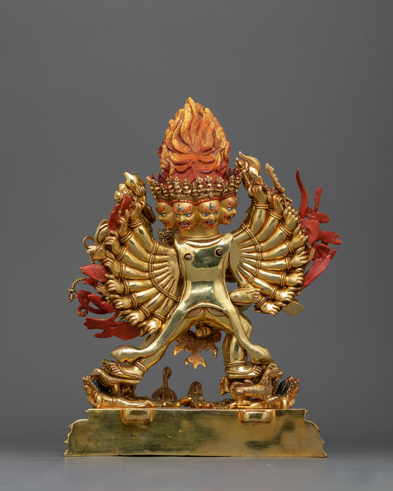 Yamantaka with His Consort Statue | Embodying Divine Protection and Union
