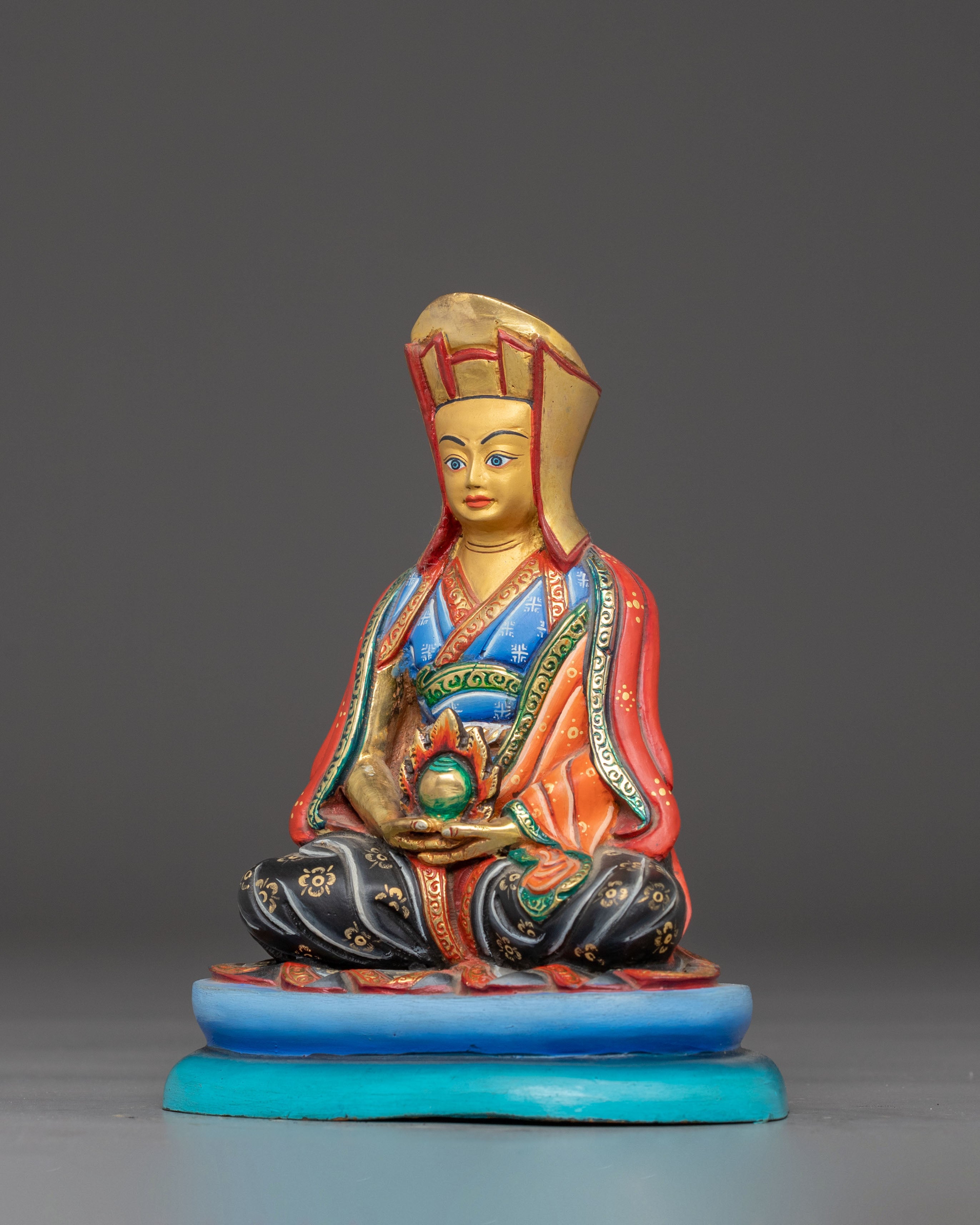 Handmade Buddhist Guru Gampopa Art | Traditional Himalayan Art