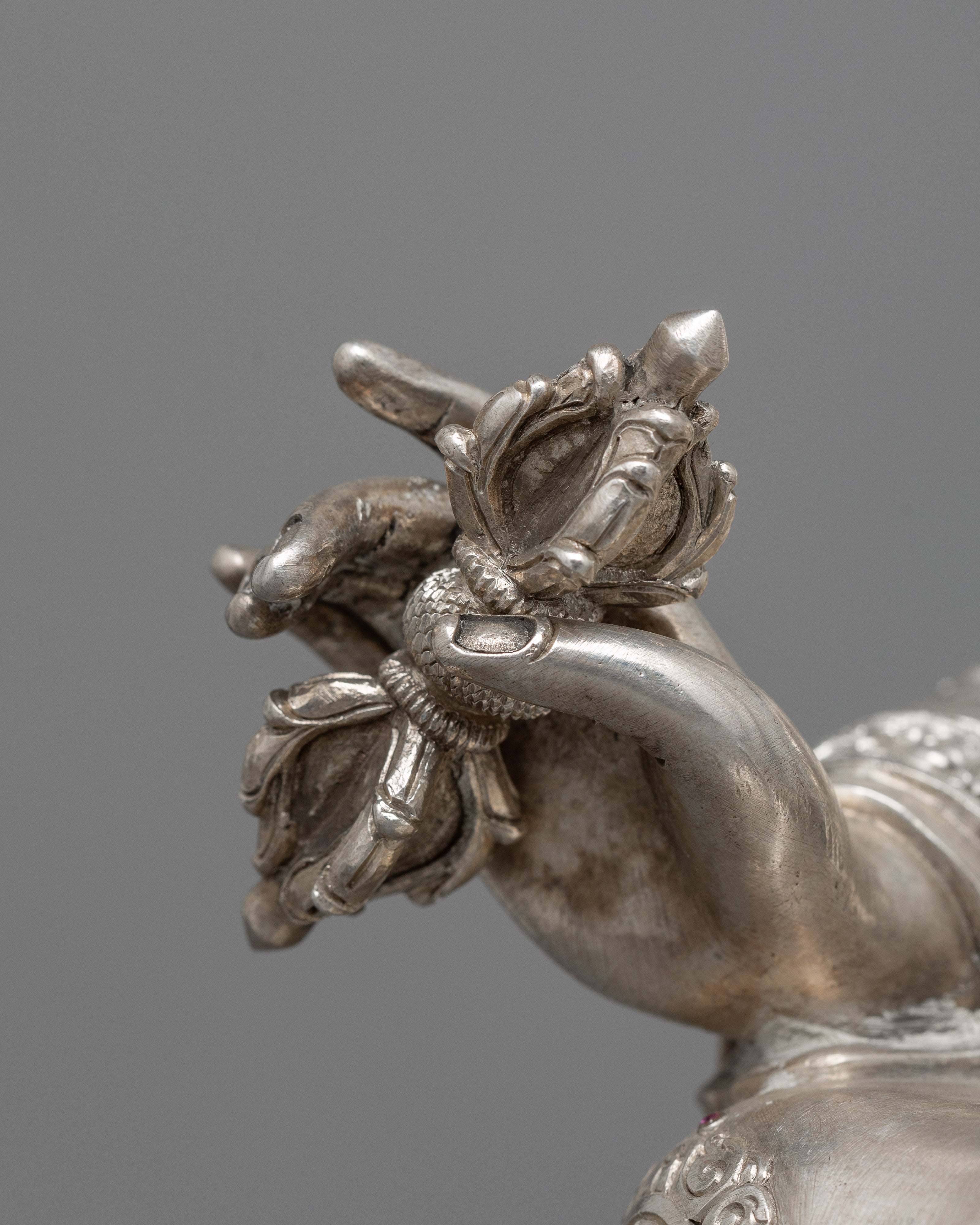 Guru Rinpoche Silver Statue | Mastery of Spiritual Enlightenment