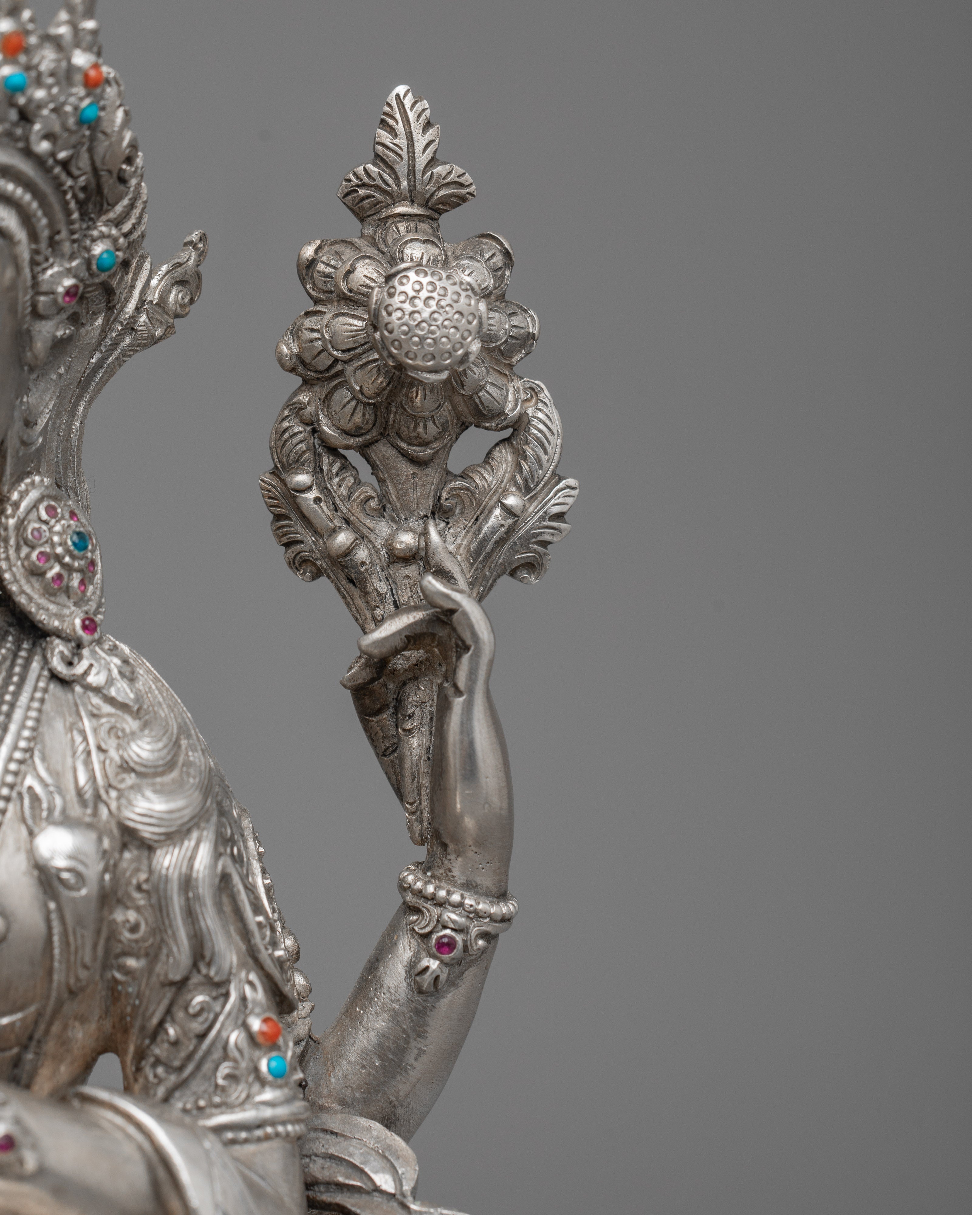 Sterling Silver Chenrezig Statue | Dive into the Compassionate Realm