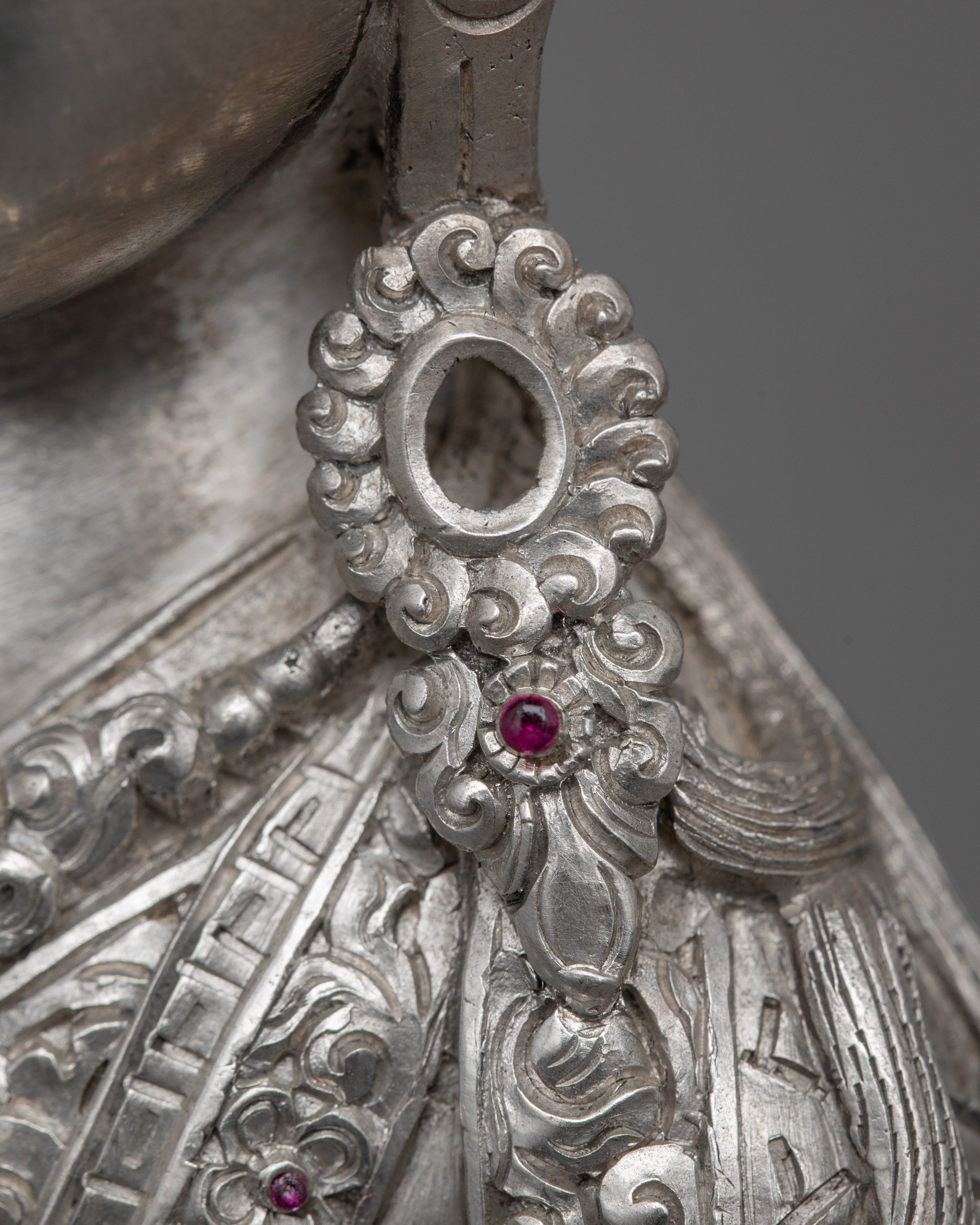 Guru Gyalpo Silver Statue | Guru Rinpoche Embodying Wisdom and Guidance