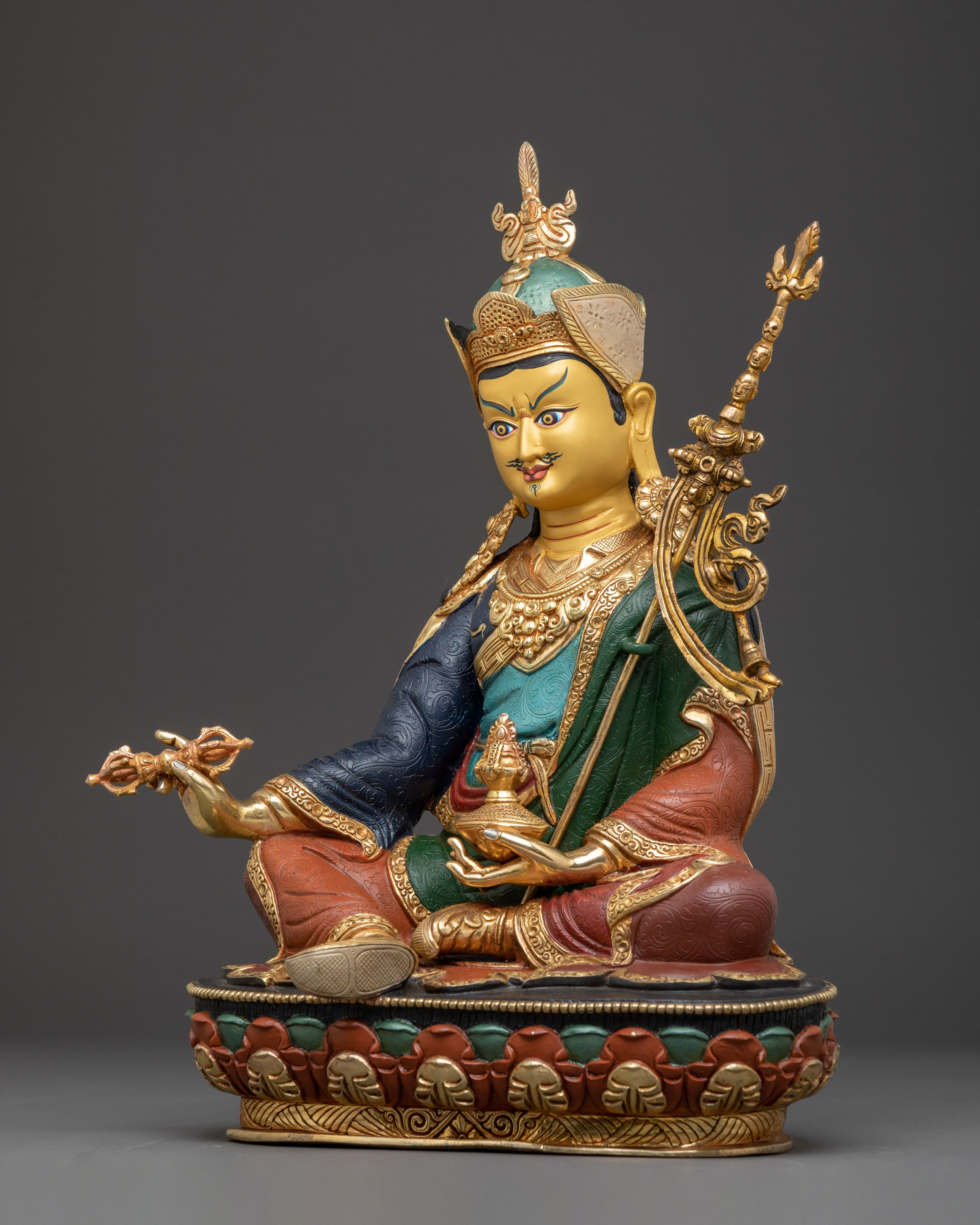 Handmade Sculpture of Guru Rinpoche, Lotus-Born Guru | Tantric Master
