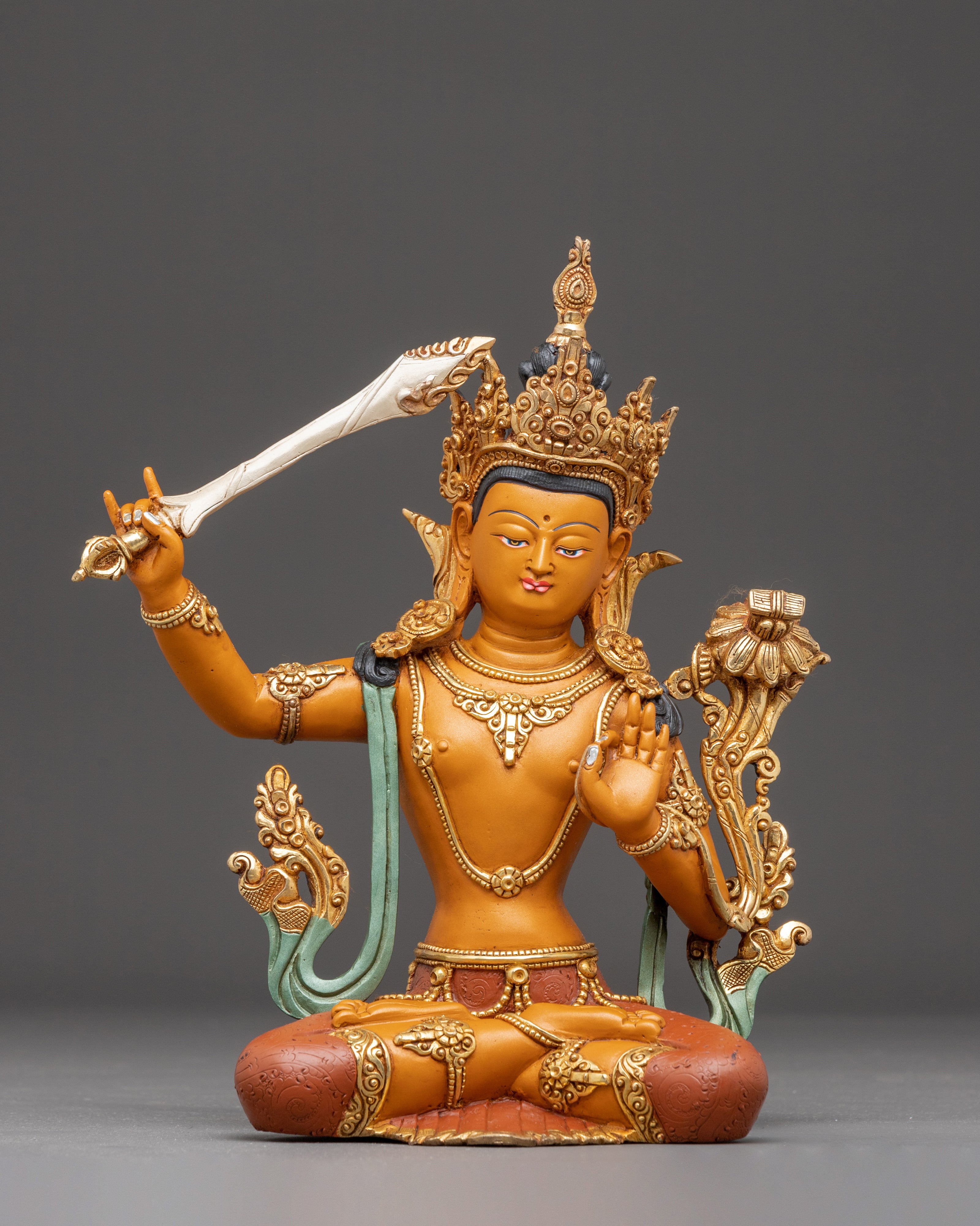 Handcrafted Golden Sculpture of Bodhisattva Set | Symbol of Compassion