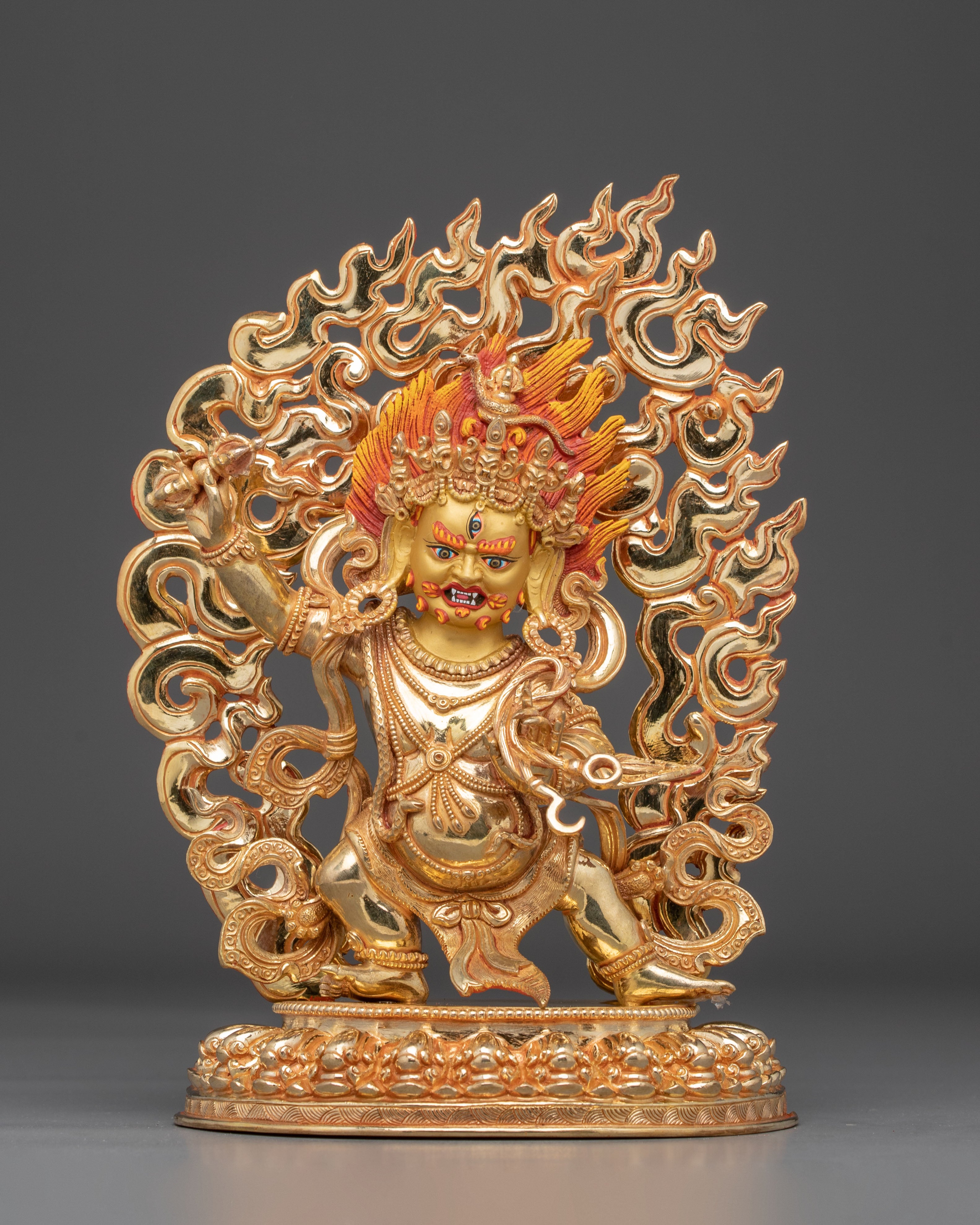 Handmade Tibetan Vajrapani Copper Art Protector Deity
