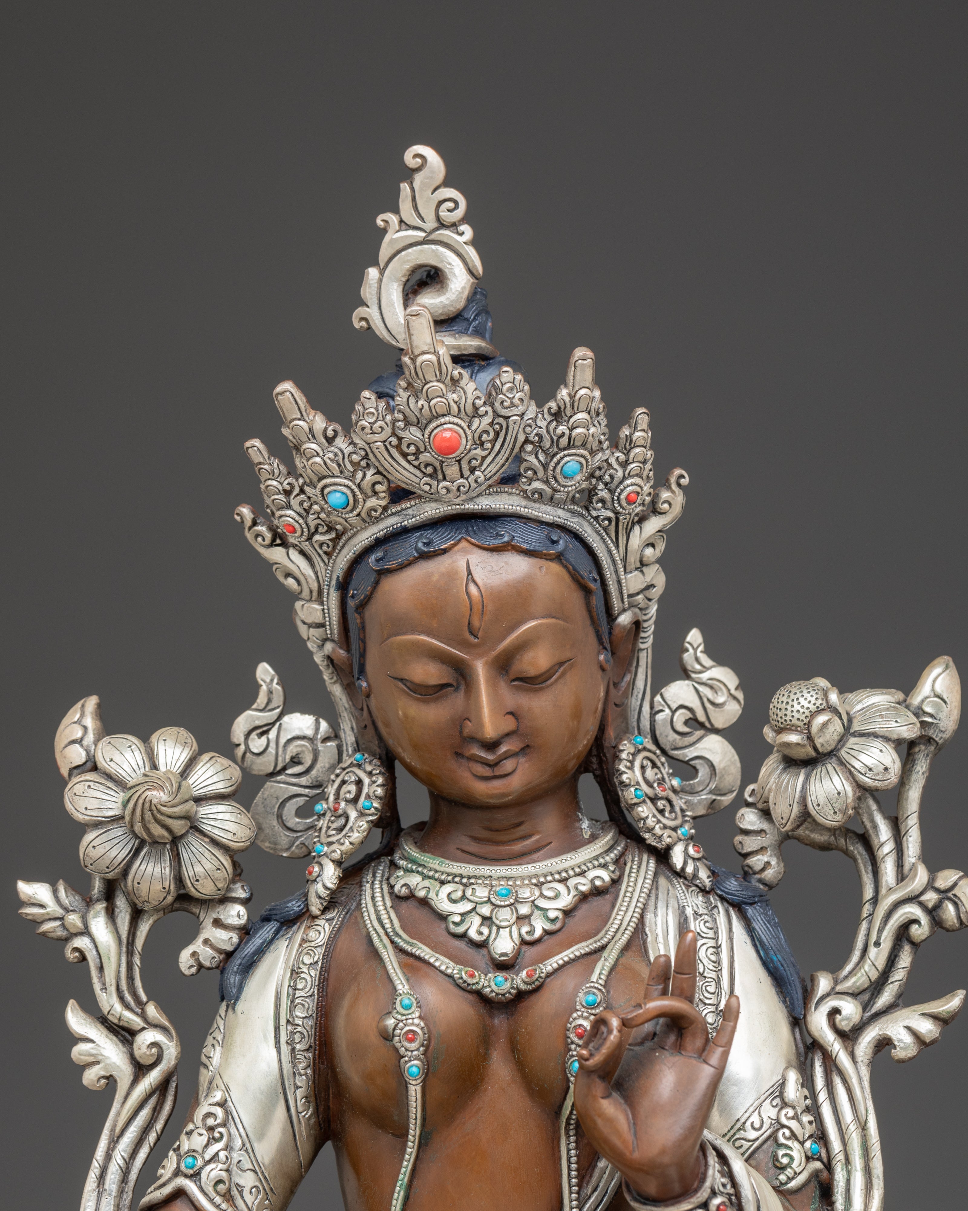 Handmade Figurine of White Tara Goddess of Longevity