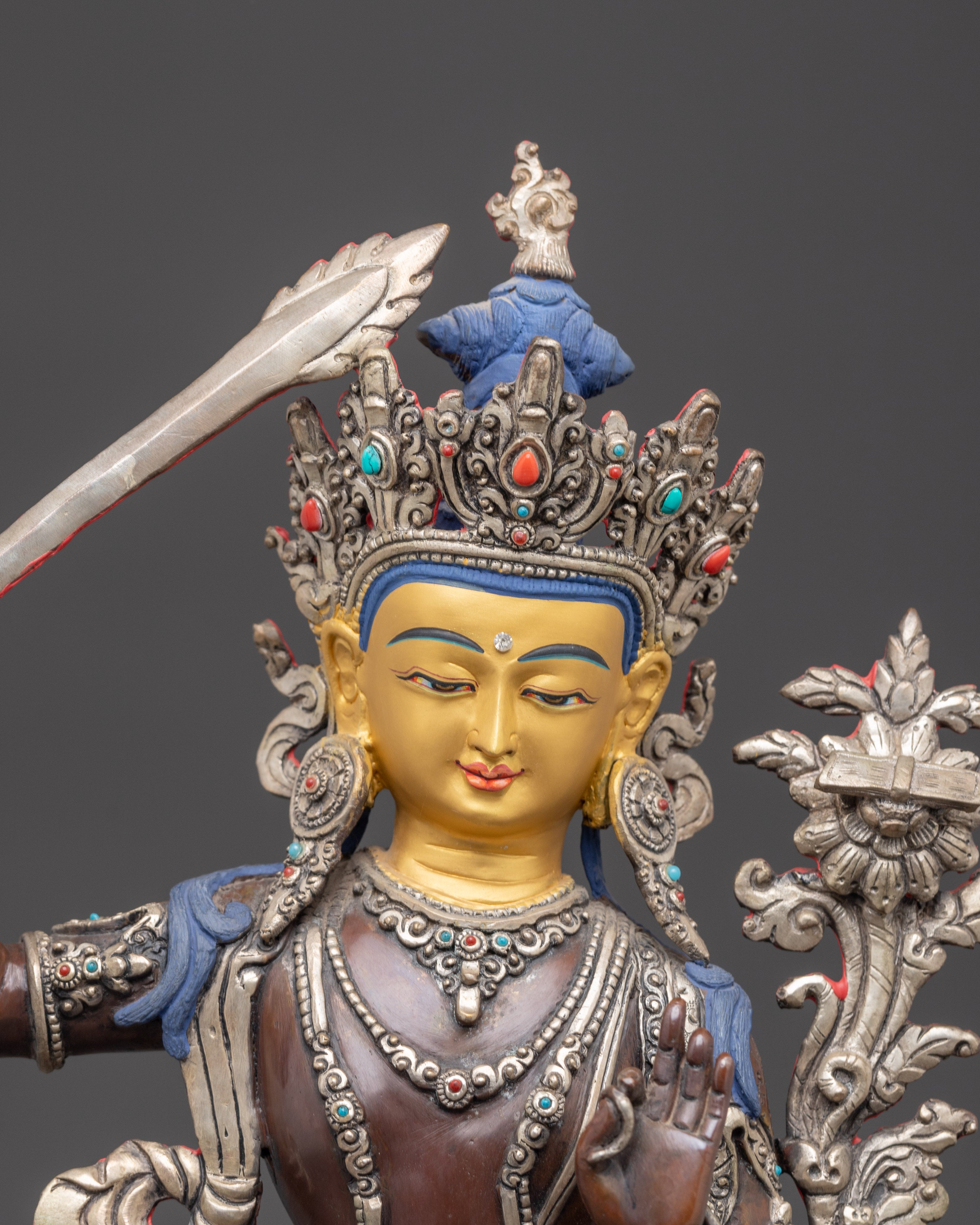 Himalayan Copper Statue of Manjushri | Wisdom Bodhisattva