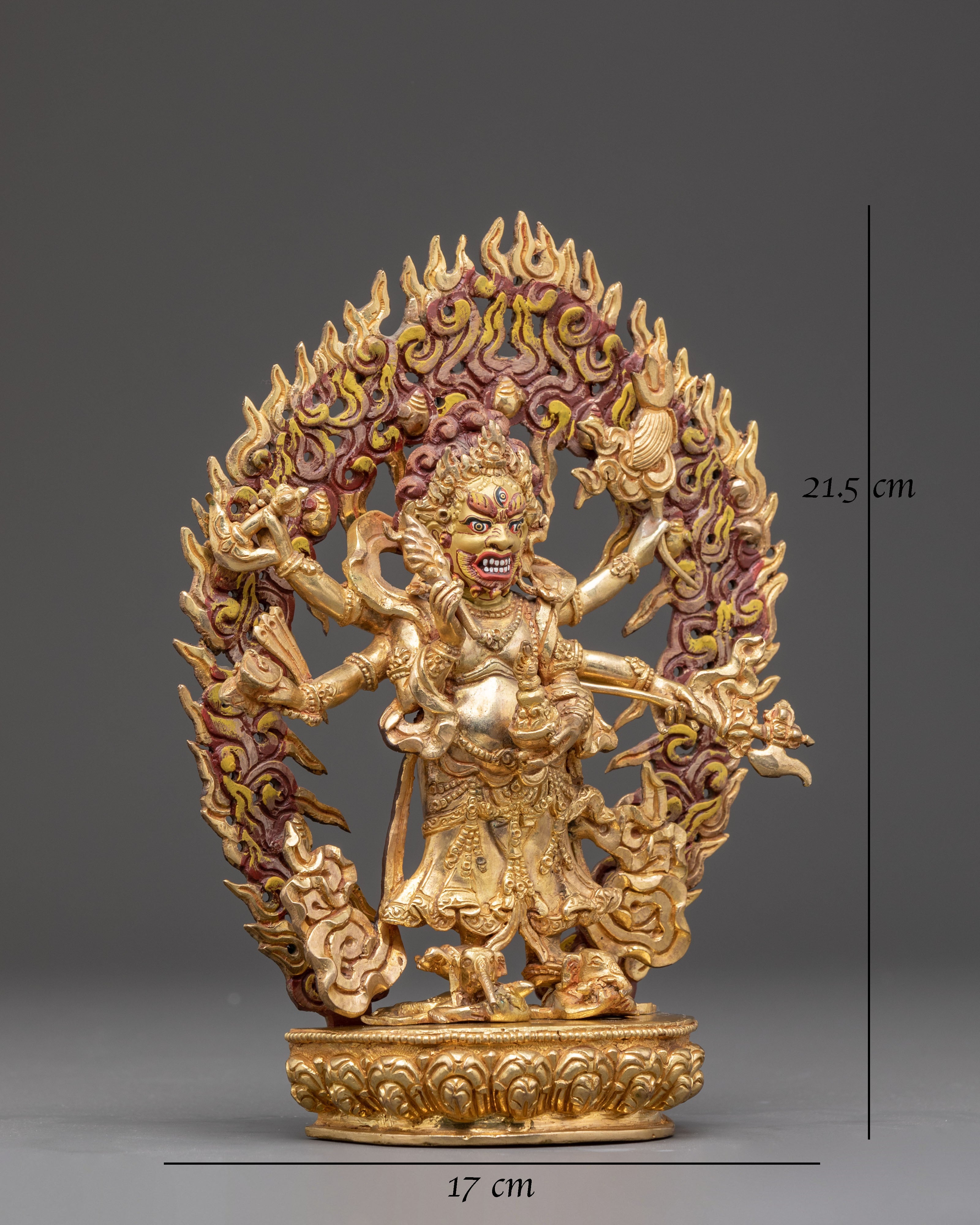 Fierce Protector Deity White Mahakala Statue | Guardian of Dharma