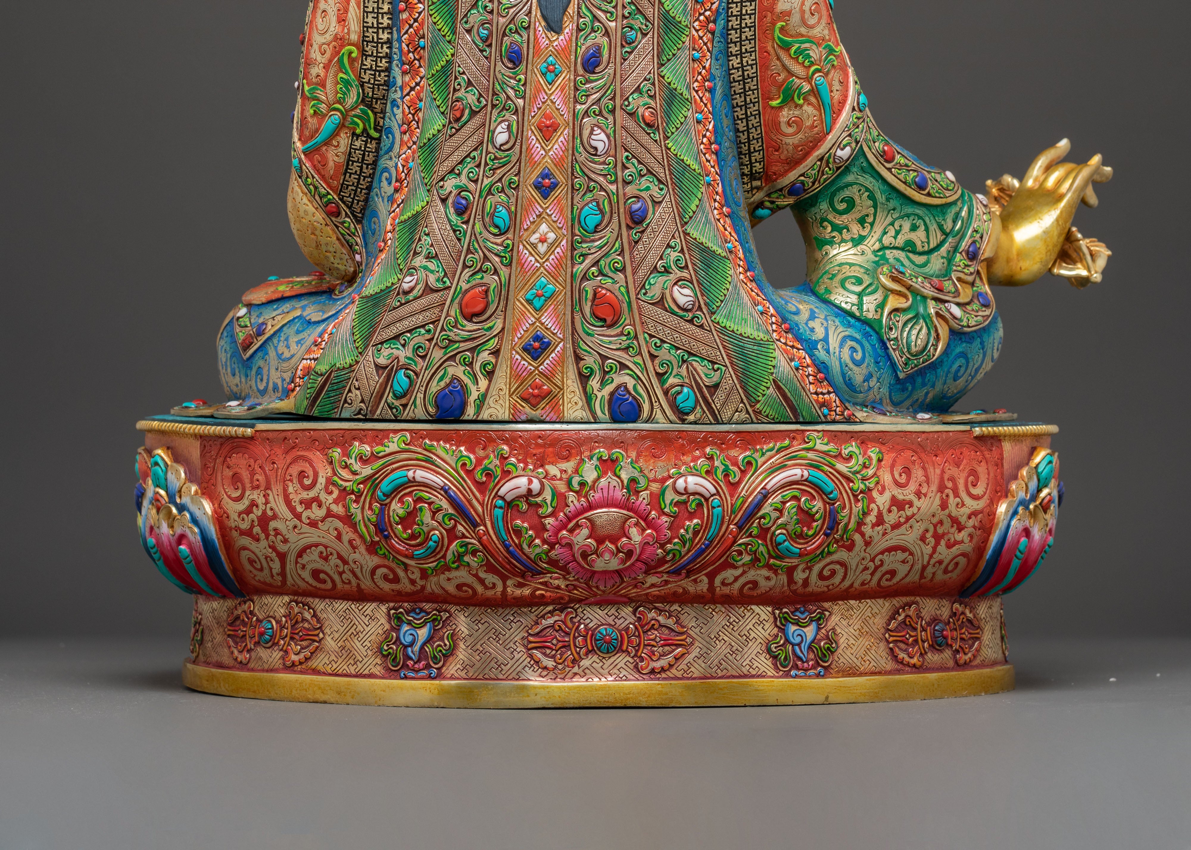 Handmade Padmasambhava Statue With Consorts
