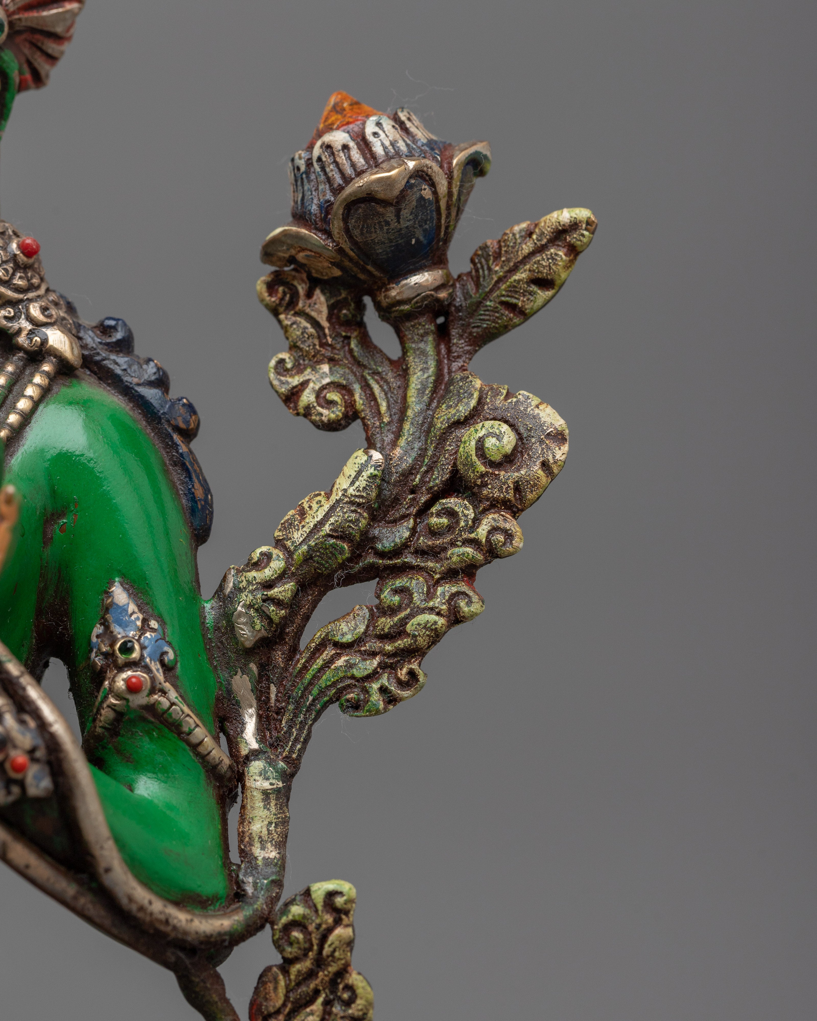 Hued Green Tara Statue | Embrace Divine Protection and Compassion