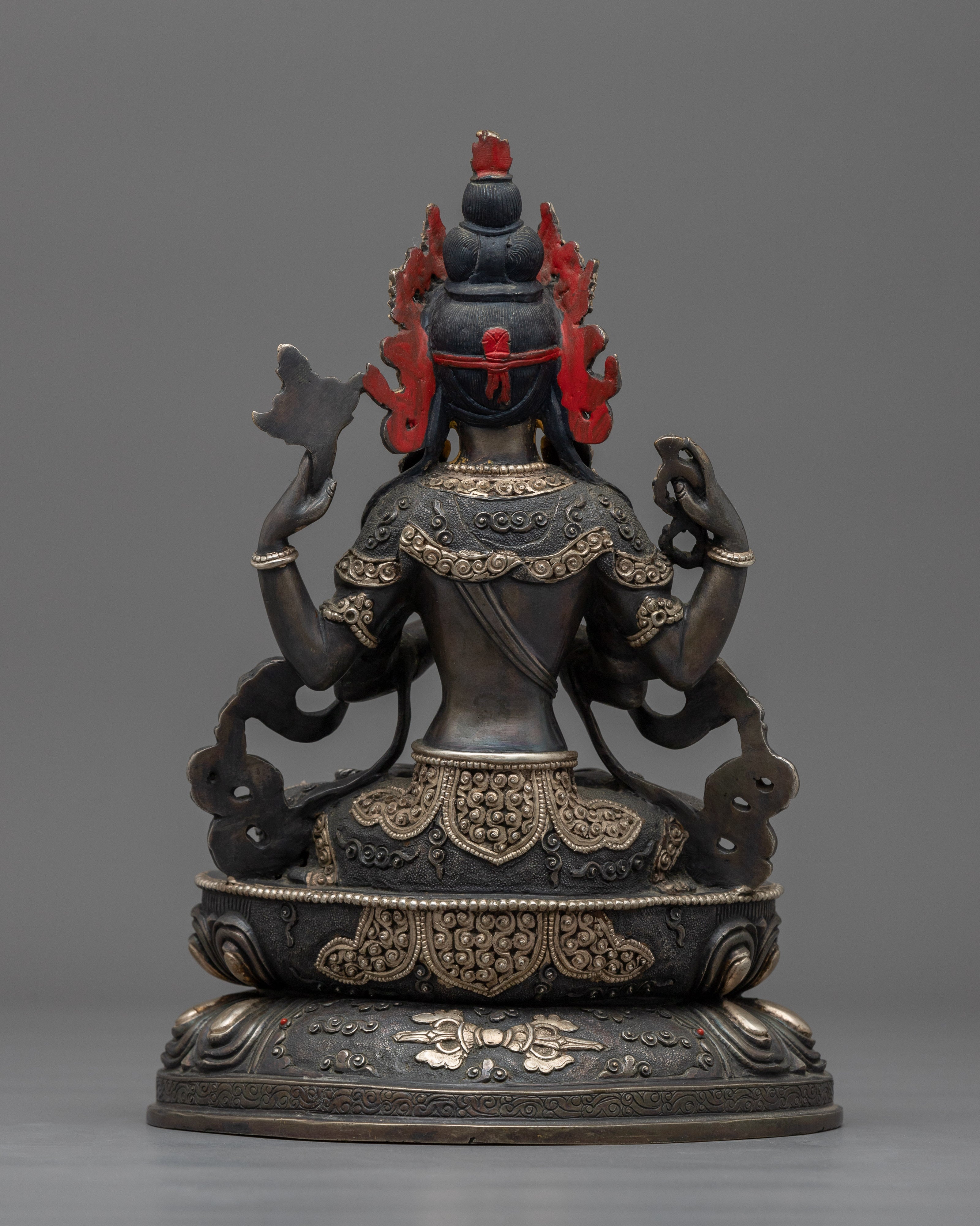 Chenrezig Silver-Plated Figurine | Radiant Guardian of Compassion