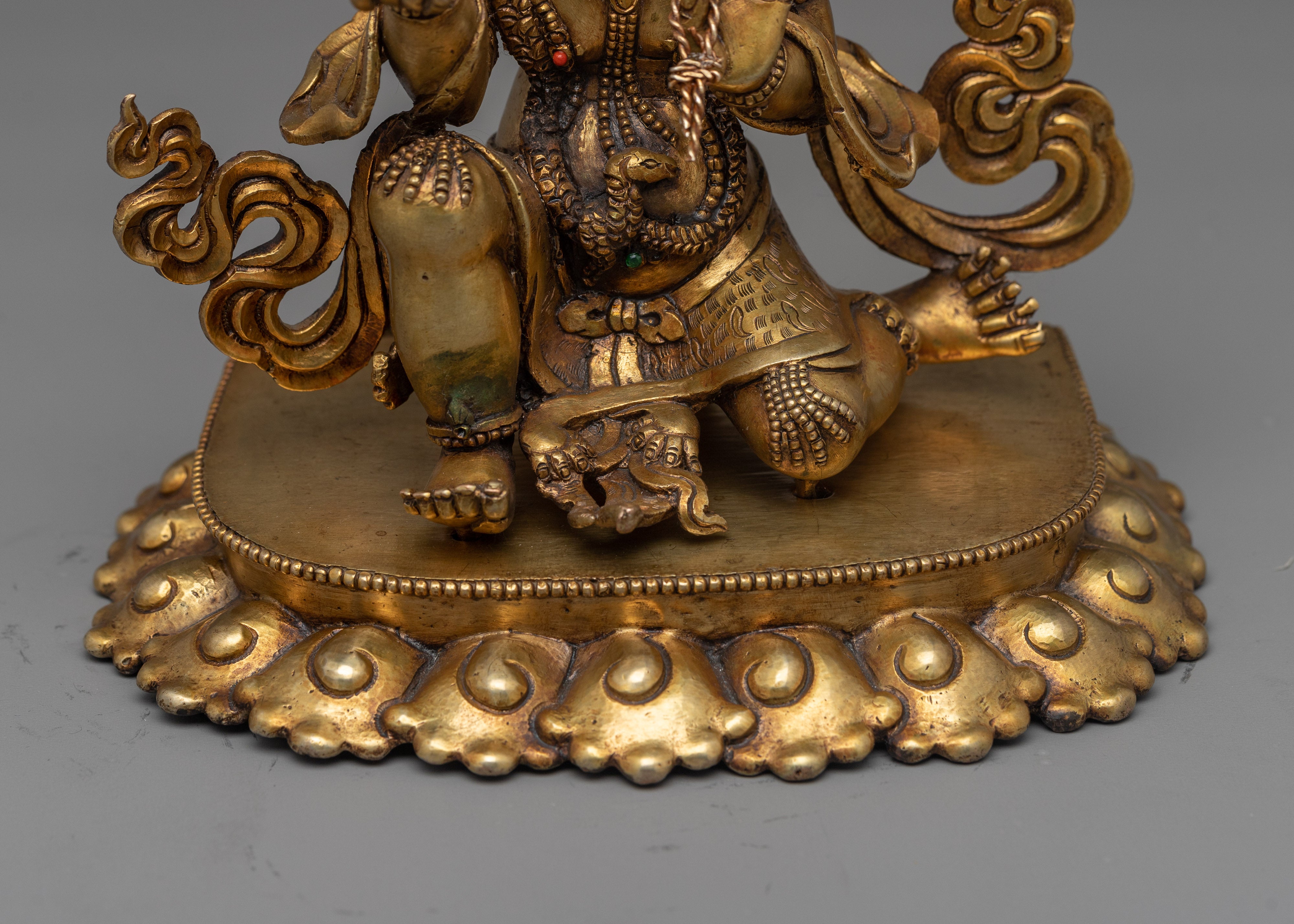 Dynamic Bodhisattva Vajrapani Sculpture | Gold Gilded Mastery From Nepal