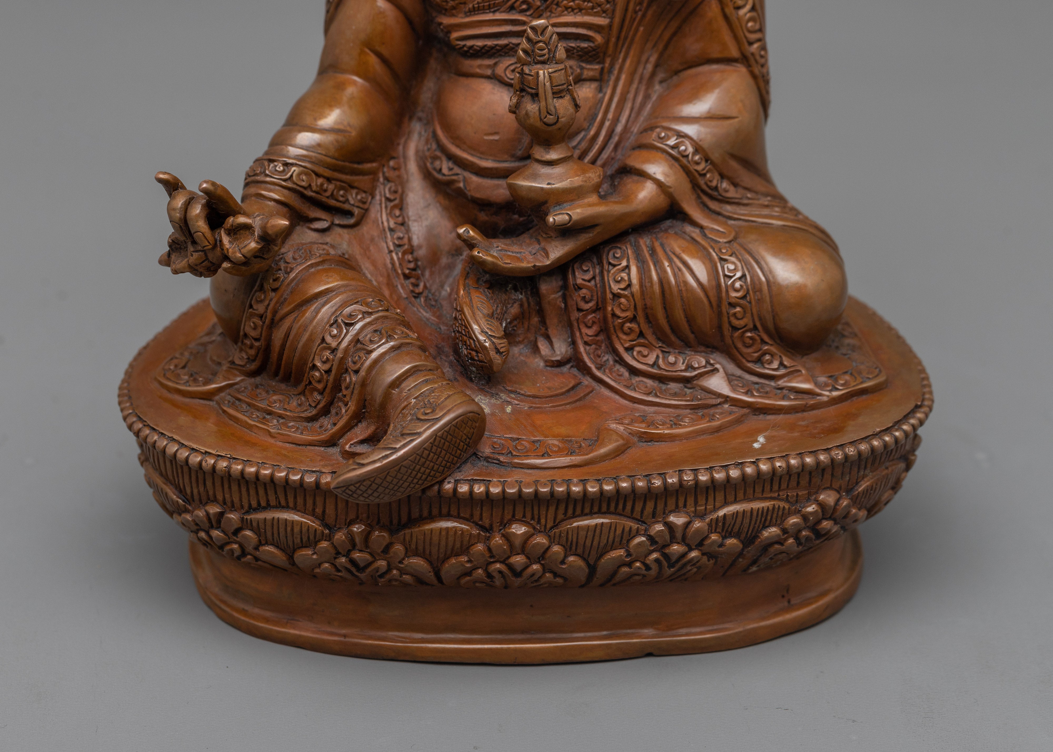 Padma Sambhava Statue | Tibetan Sage in Oxidized Copper