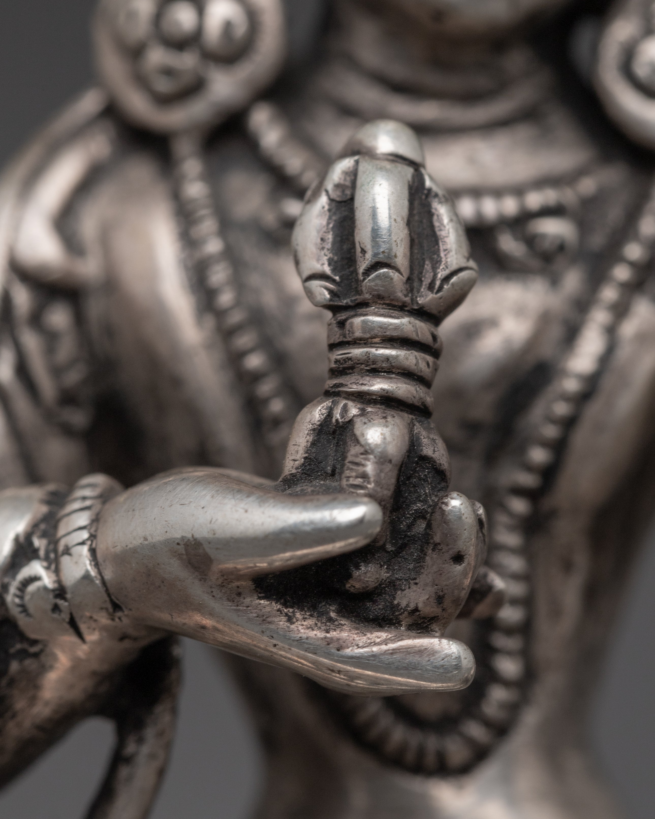 Silver Statue of Vajrasattva | Meditation Altar Piece