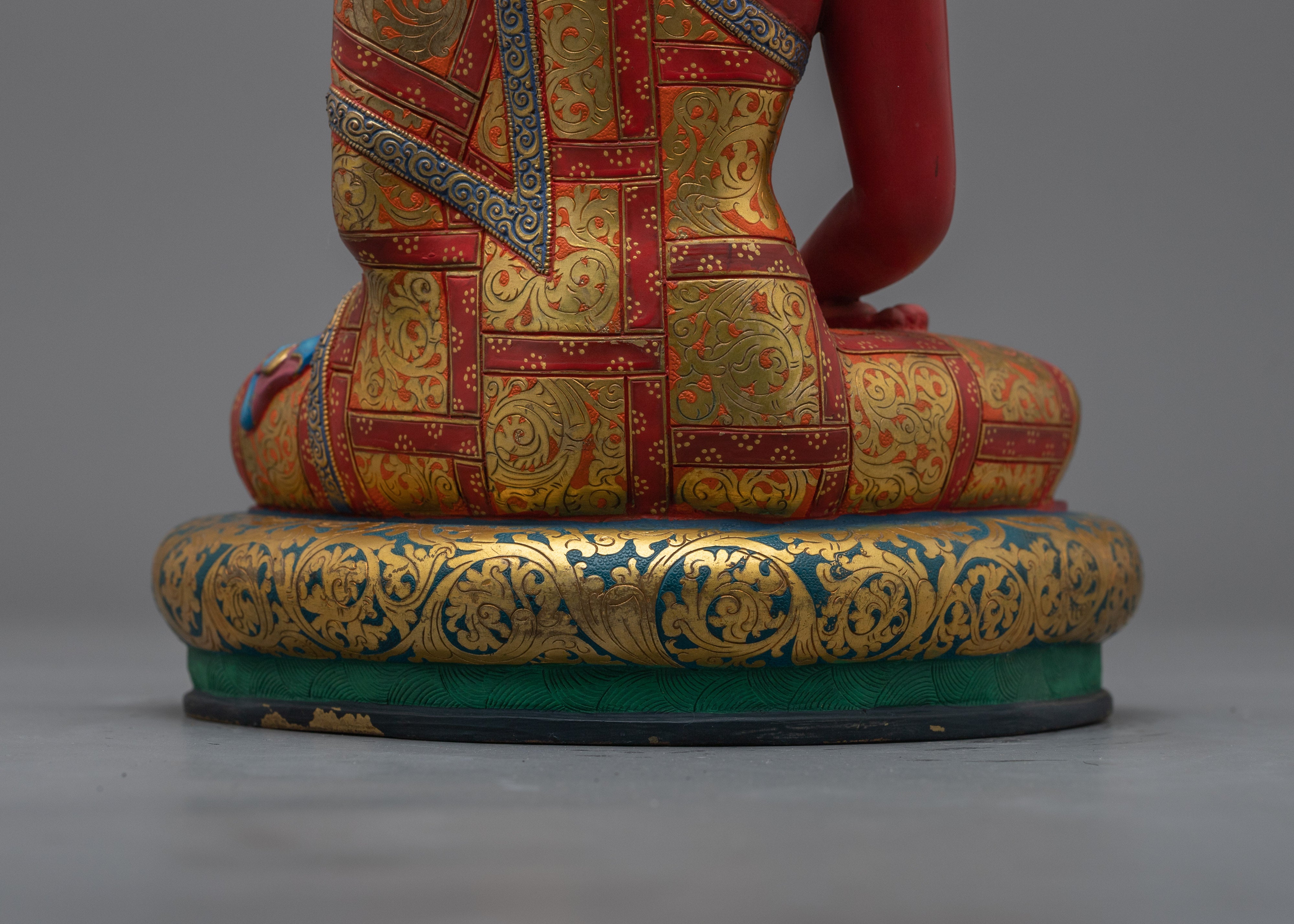 Ruby Red Amitabha Buddha Statue | Symbol of Infinite Light and Life