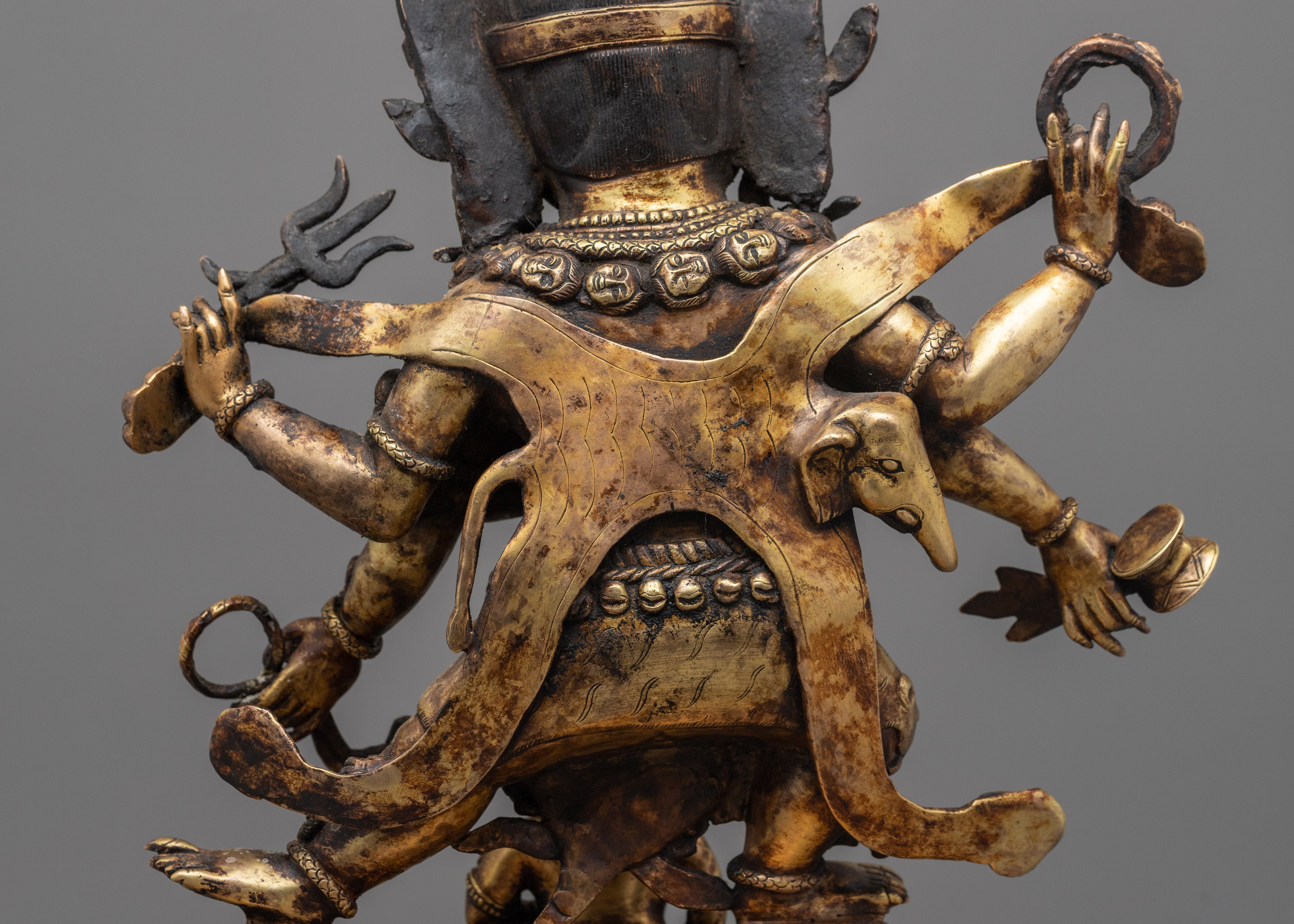 Six-Armed Mahakala with Ganesha Statue | Guardian of Divine Wisdom