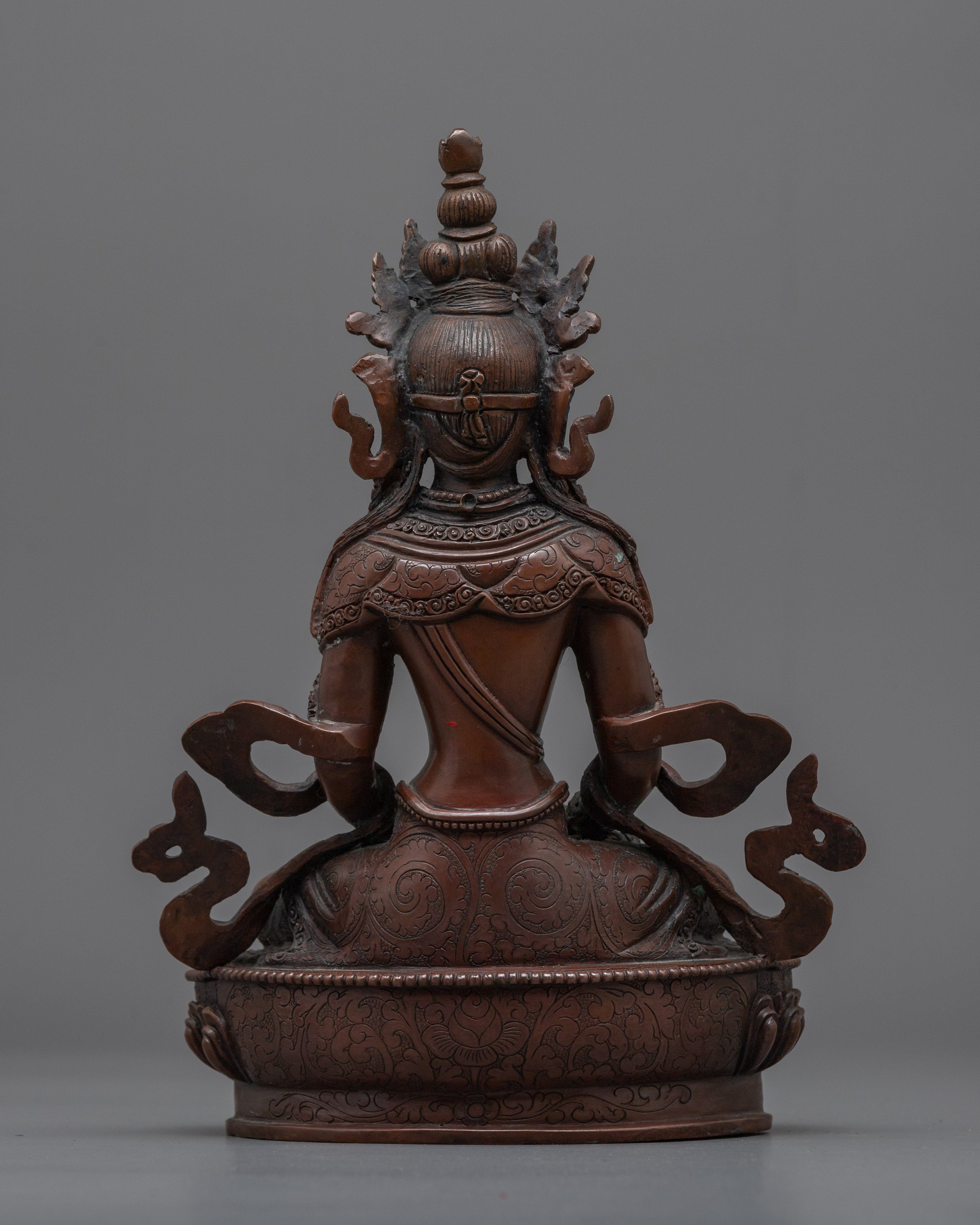 Amitayus Oxidized Figurine | Embrace Eternal Health and Longevity