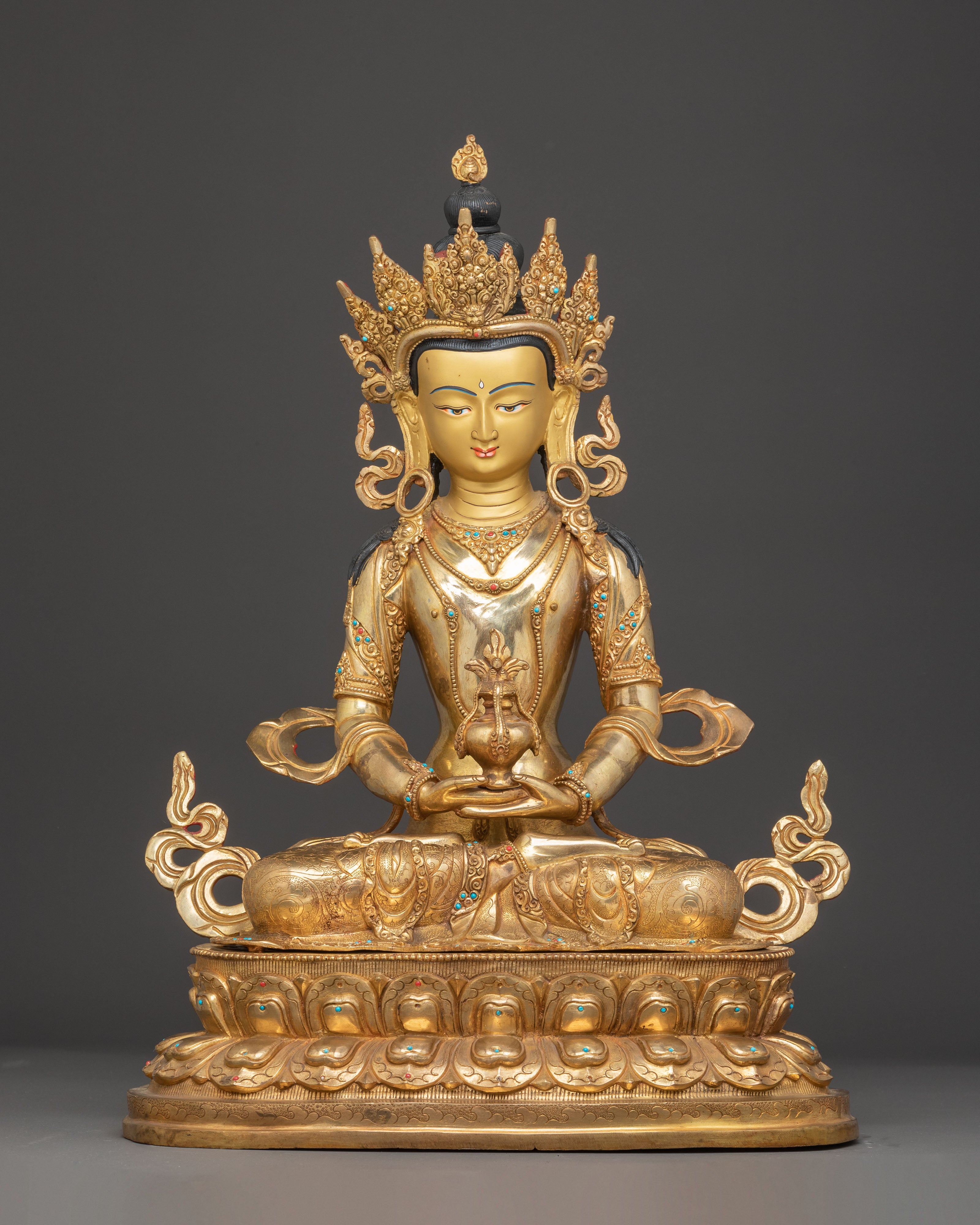 Handcrafted Sculpture of Longevity Buddha Amitayus