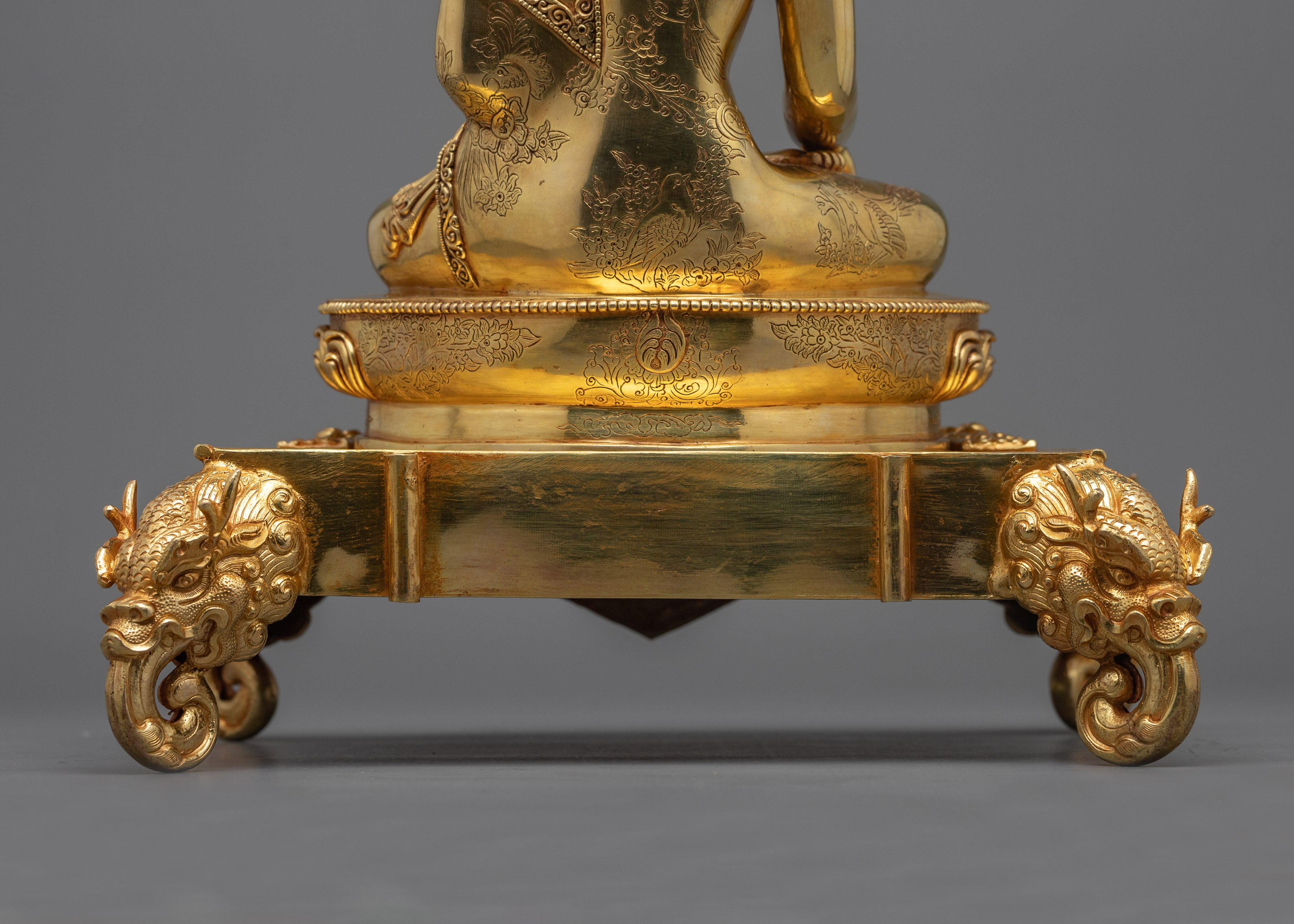 Shakyamuni Buddha Gold Gilded Figure | Experience Divine Radiance and Wisdom