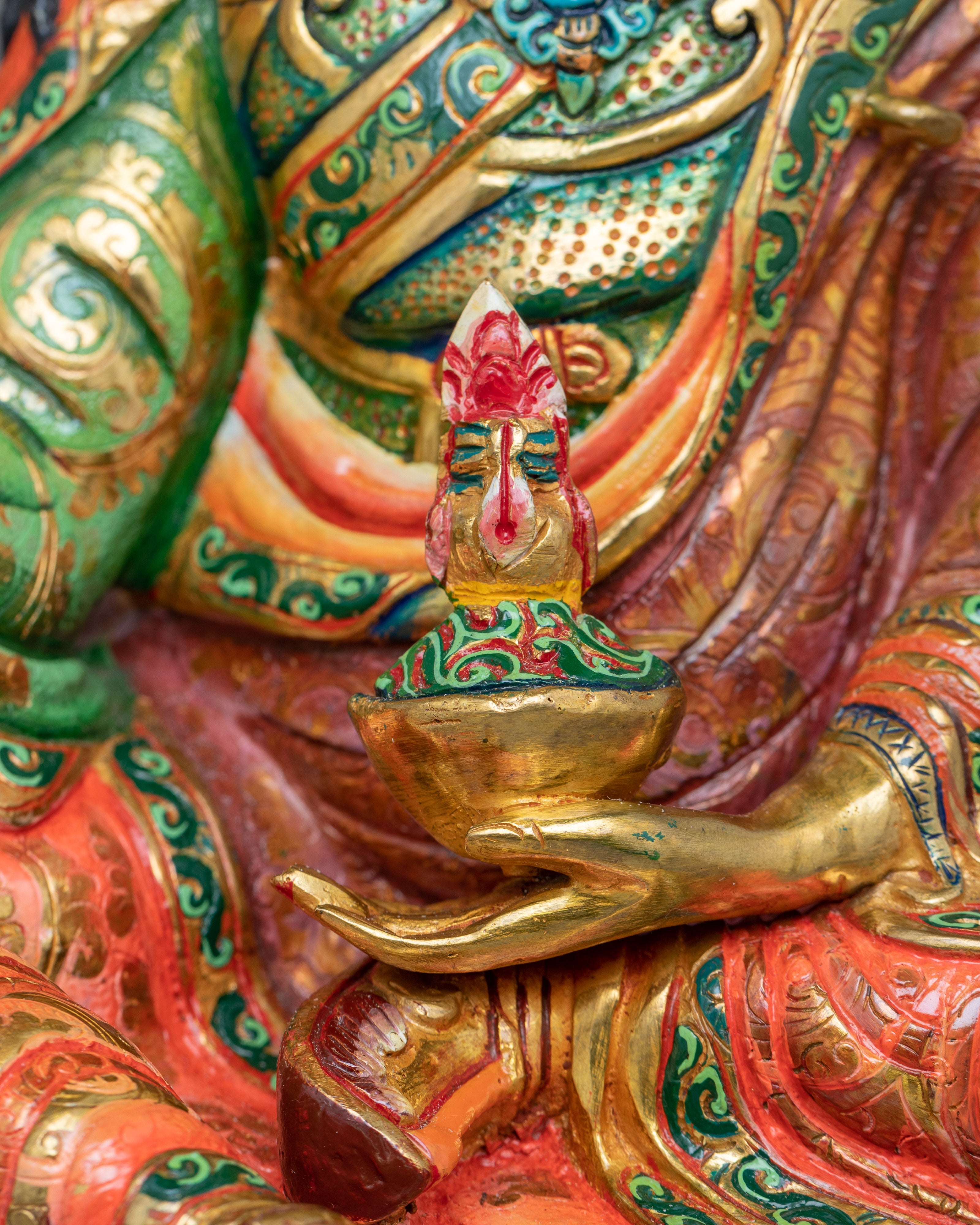 Colorful Guru Rinpoche Statue | Embrace Divine Wisdom and Compassion