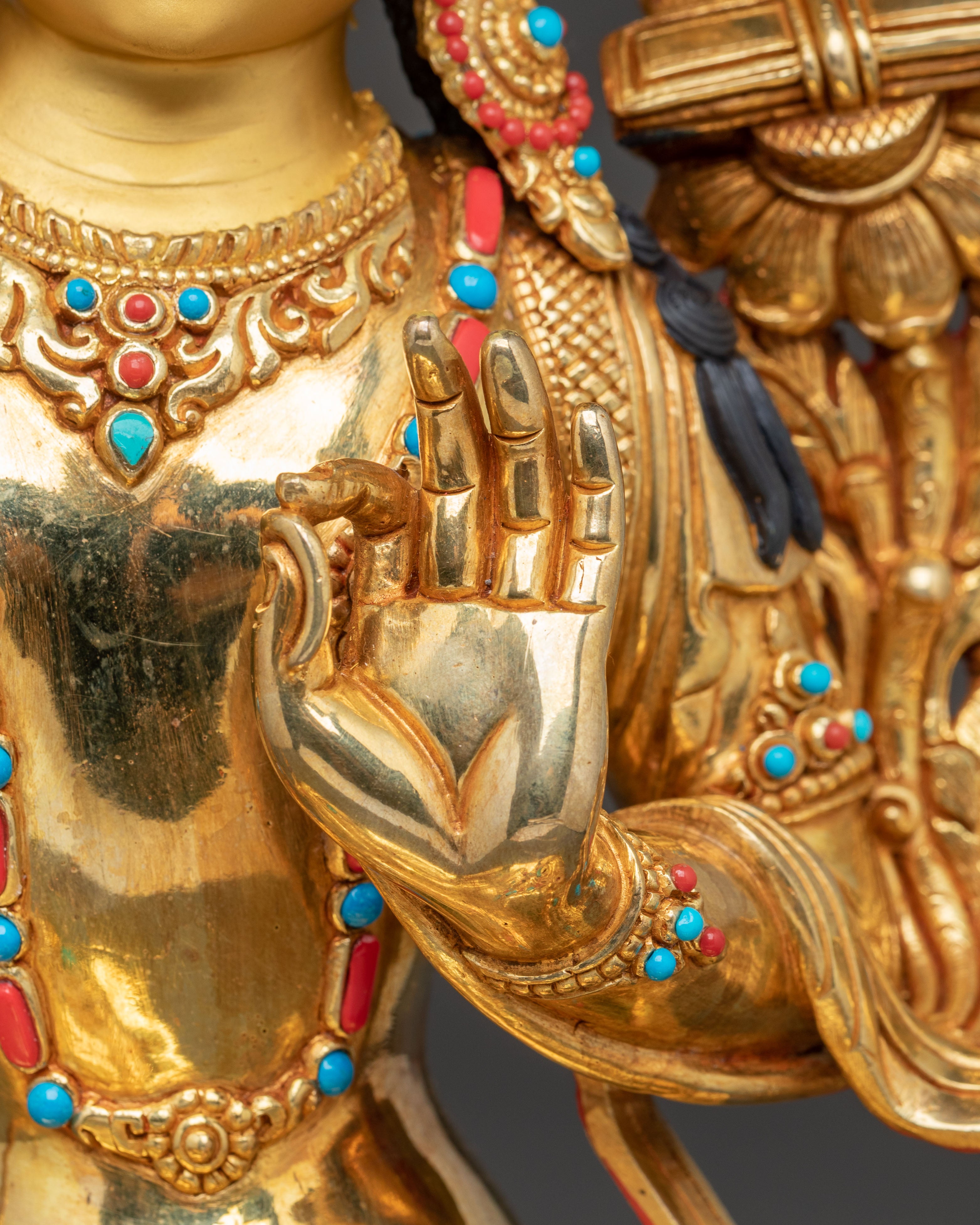 Handcrafted Nepalese-Crafted Manjushri Statue | Buddhist Deity of Wisdom