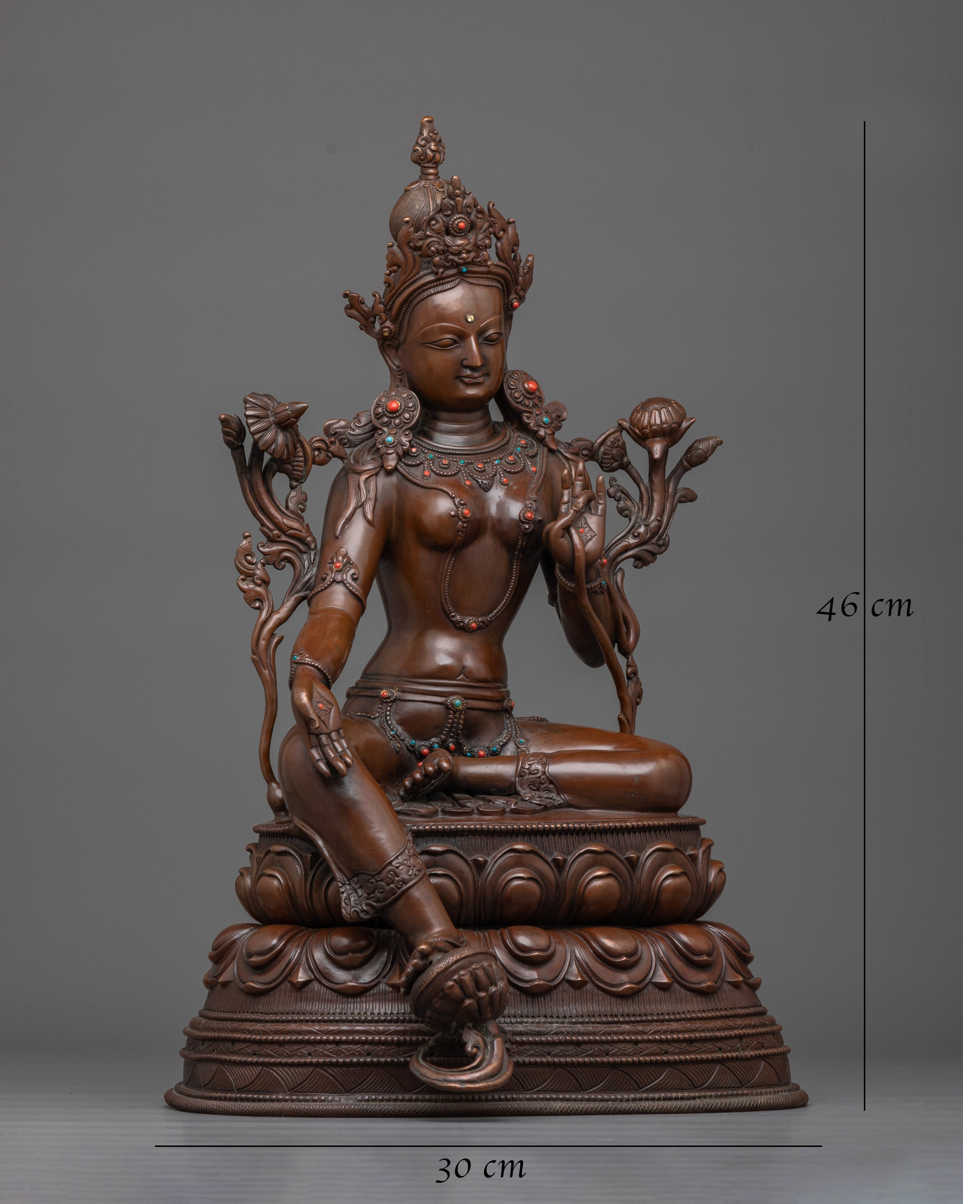 Green Tara Oxidized Figure Statue | Embrace Compassionate Protection