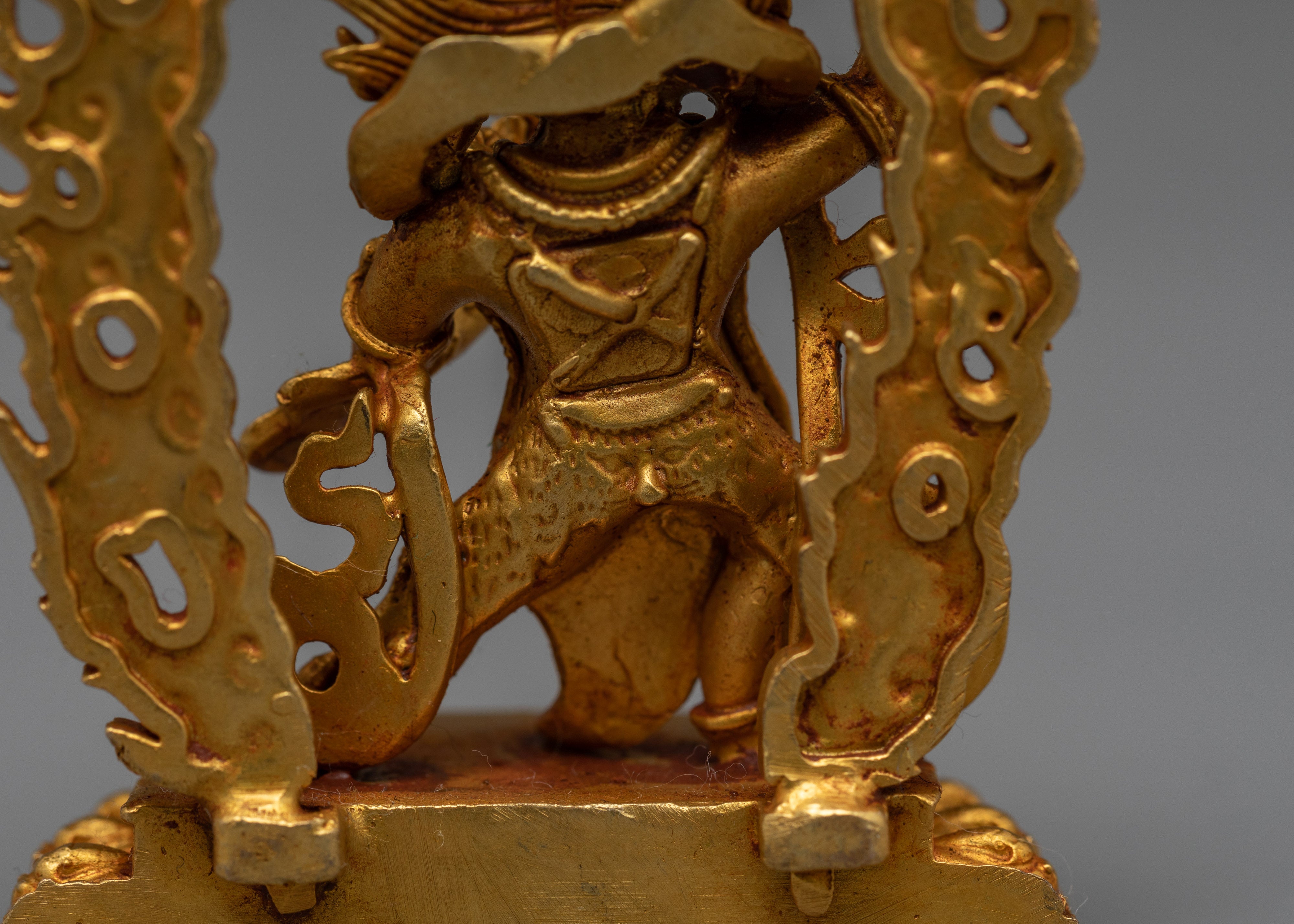 Machine-Made Vajrapani Figure | 24K Gold Gilded Guardian