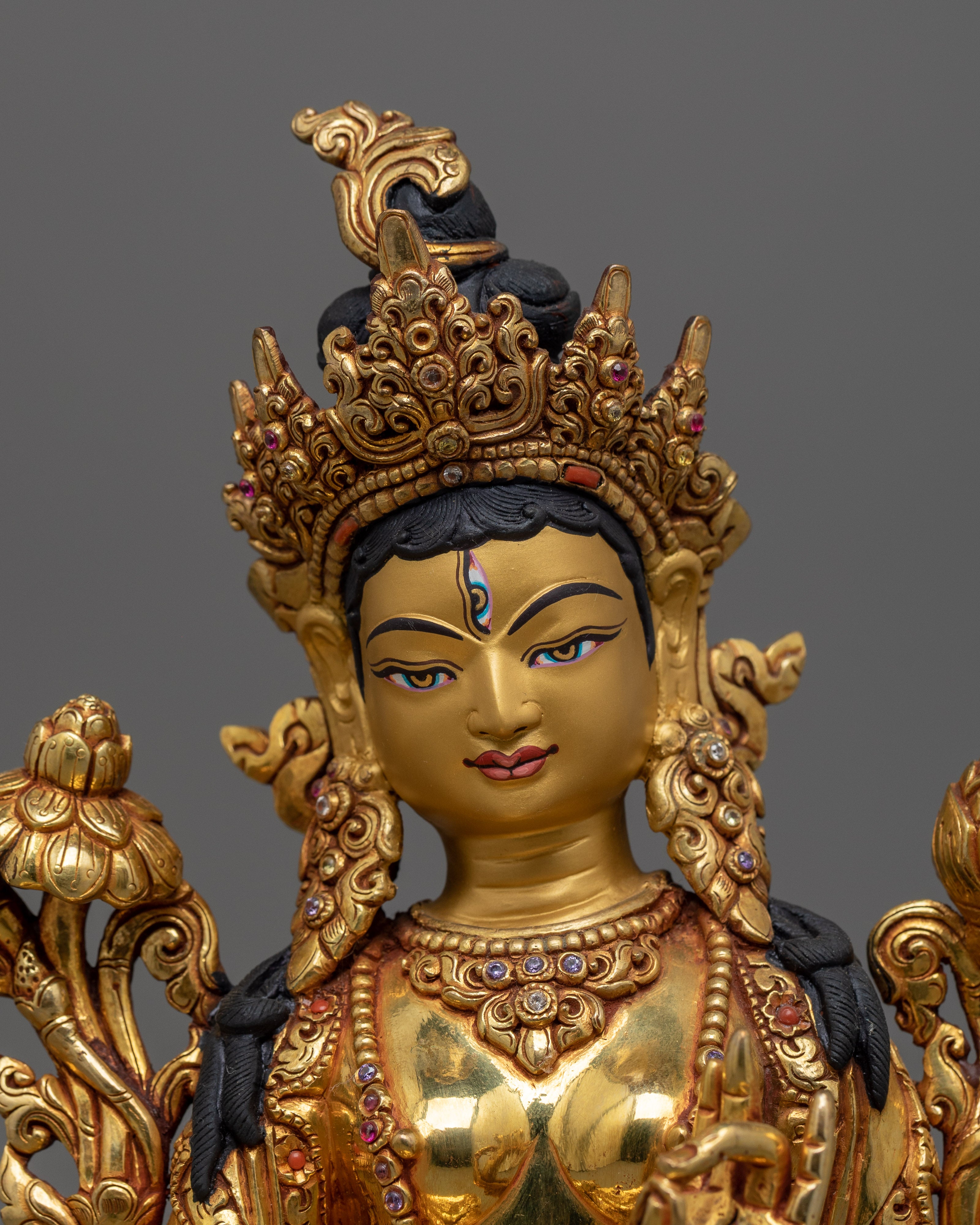 Exquisite Bodhisattva Set | Gold Gilded Copper Statues from Nepal