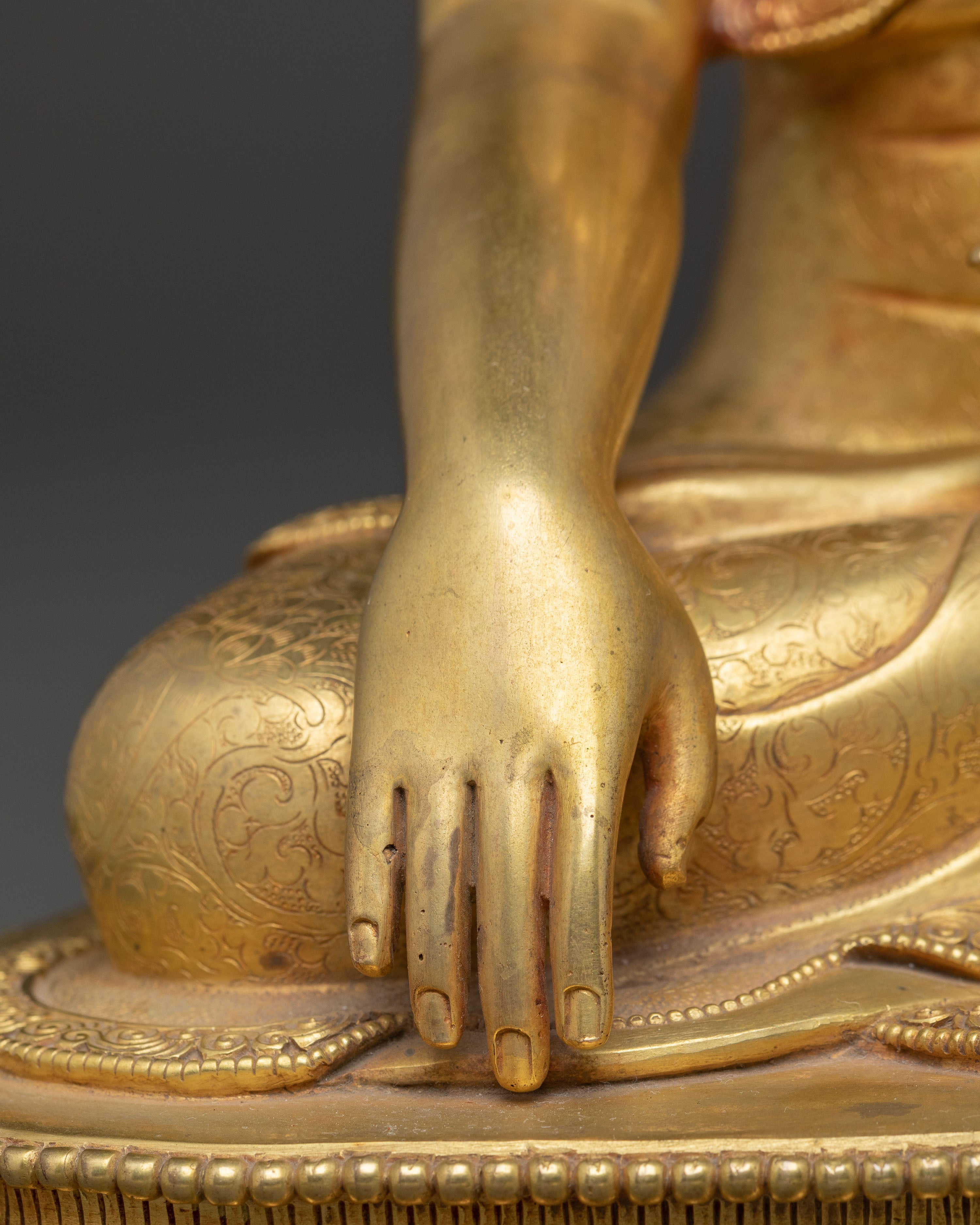 Handmade Tibetan Golden Shakyamuni Buddha Copper Art