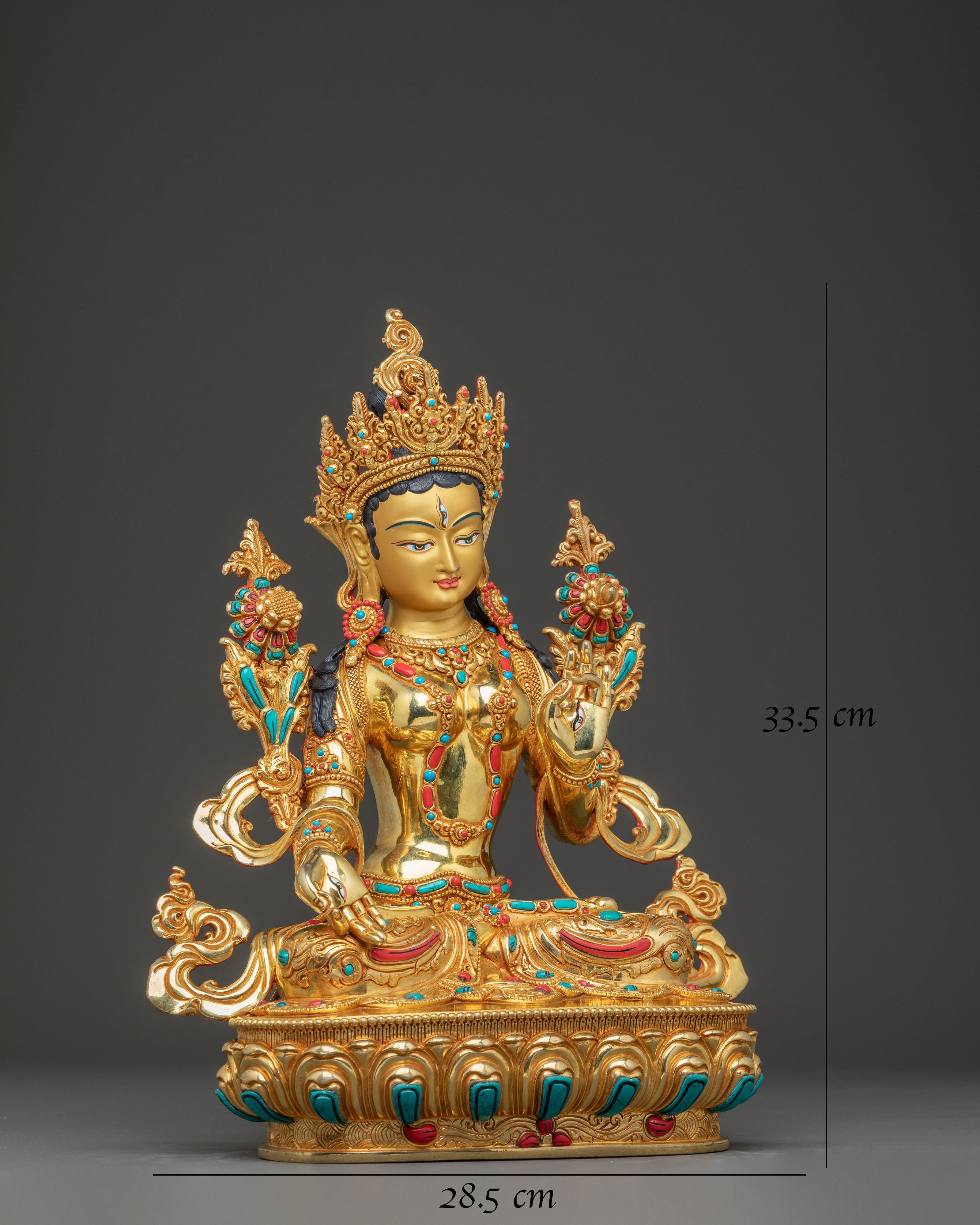 Himalayan White Tara Handmade Statue: Healing Goddess