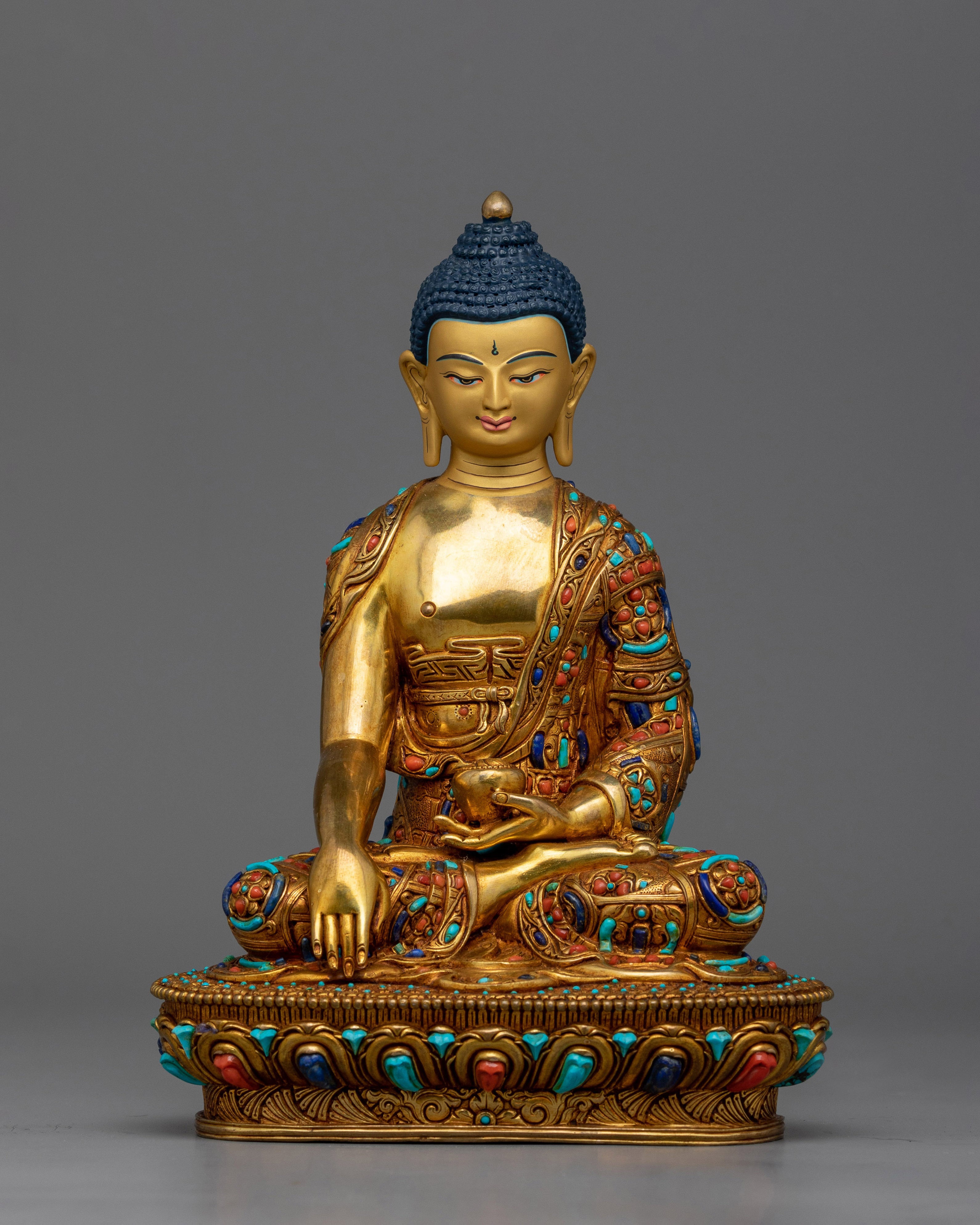 Shakyamuni Buddha Beautifully Decorated Statue
