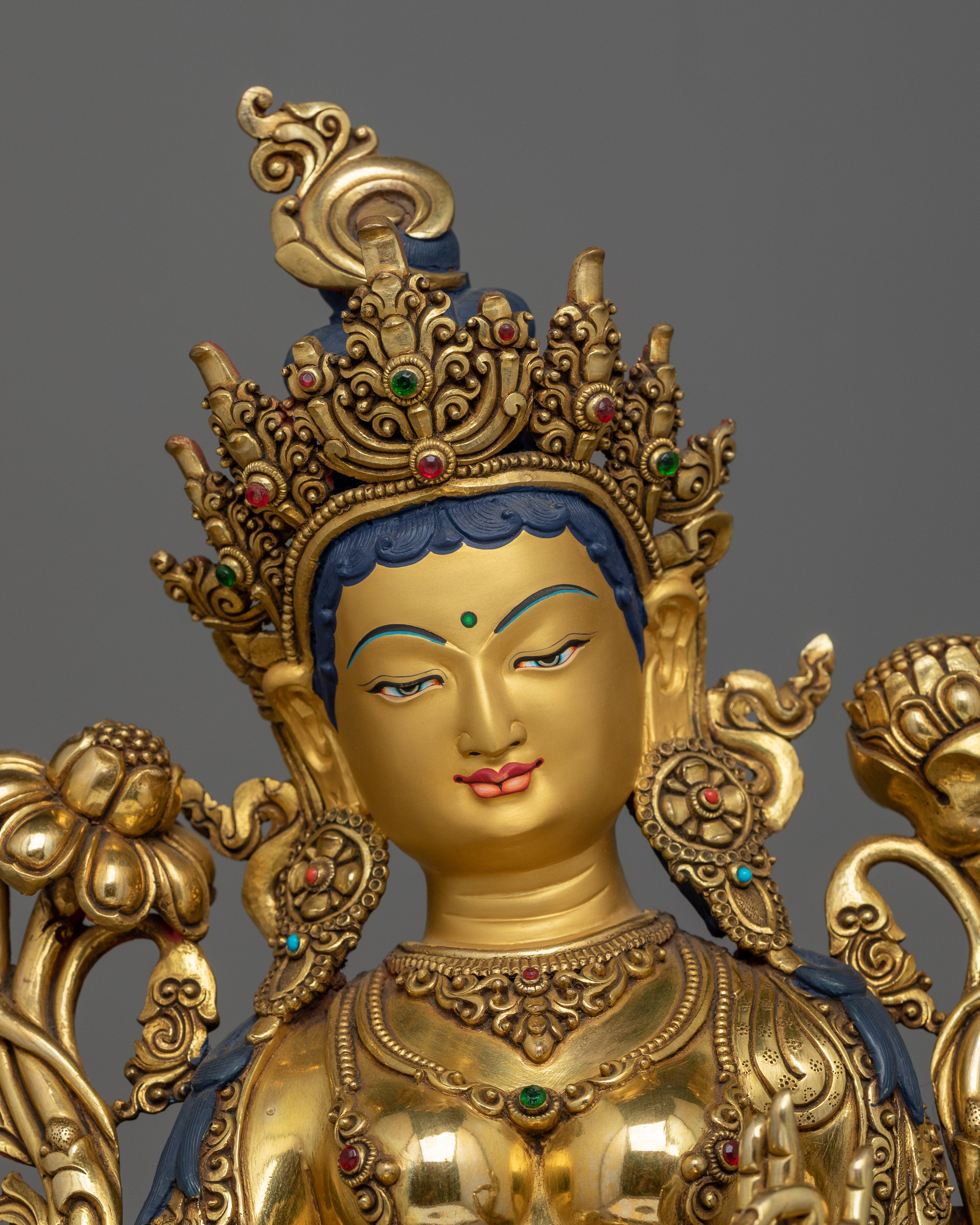 Green Tara Buddhist Goddess Statue | Handmade Premium Quality Figure of Female Buddha