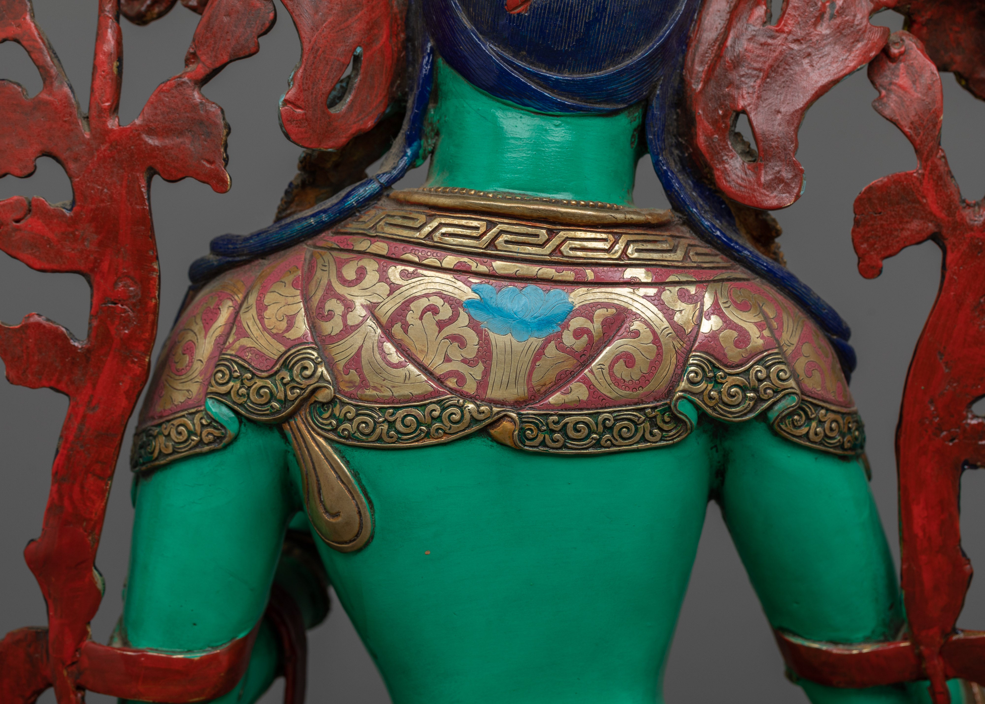 Green Tara Beautiful Sculpture | Stunning 24K Gold Gilded Statue