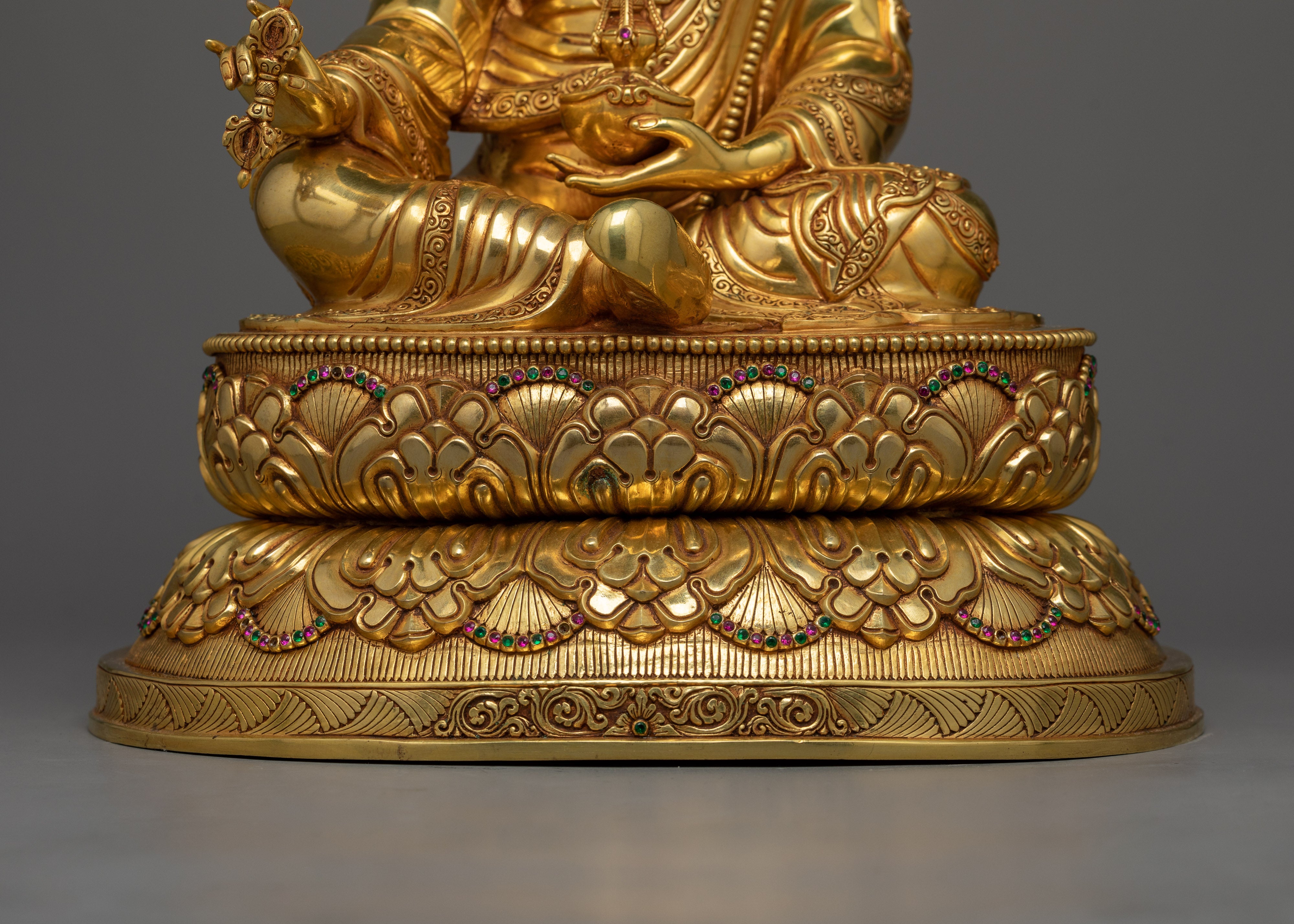Vajra Guru Rinpoche Figure | Transcendent Mastery: Hand-Carved Gemstone