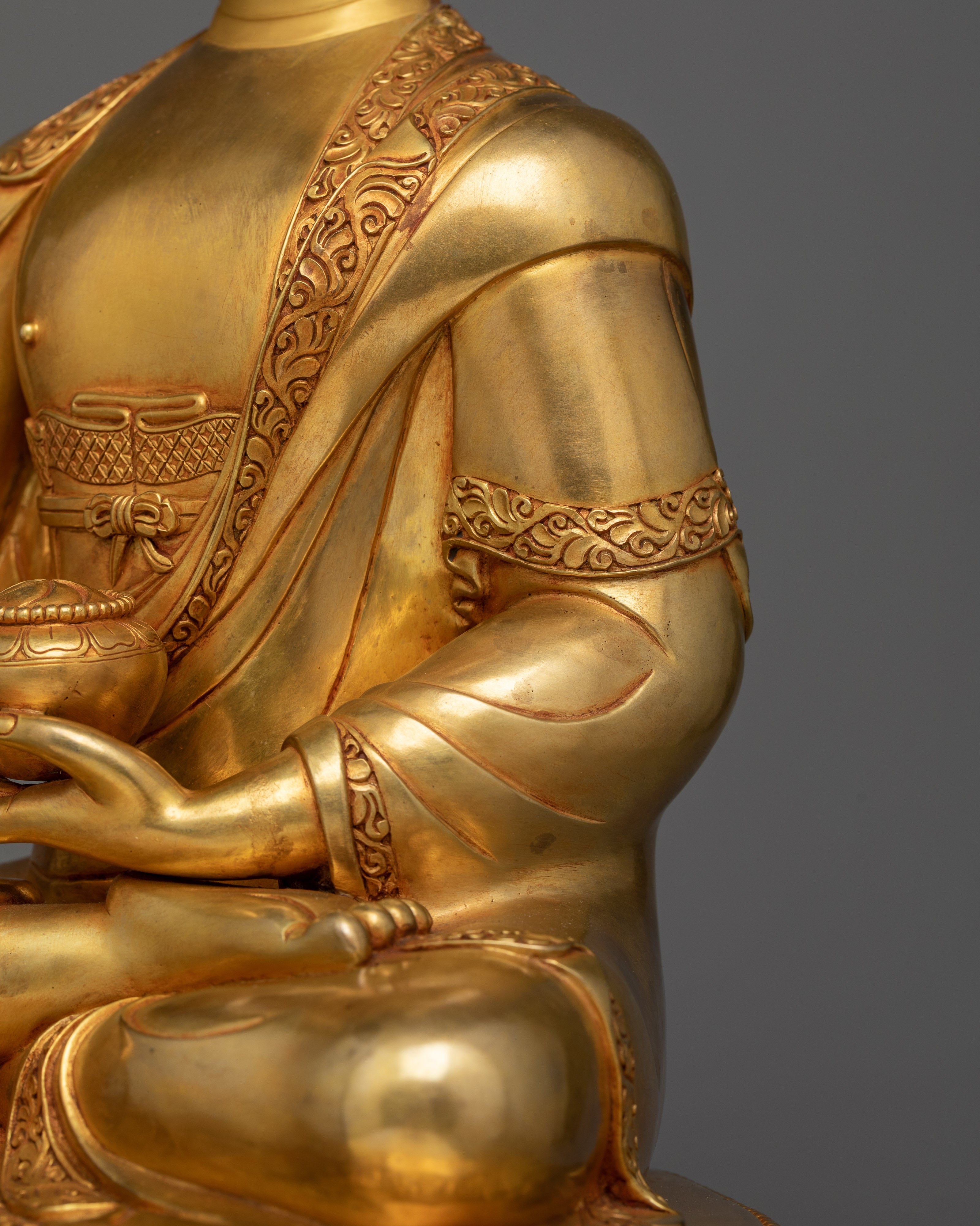 Gold Gilded Buddha Shakyamuni Statue | Embodiment of Eternal Wisdom