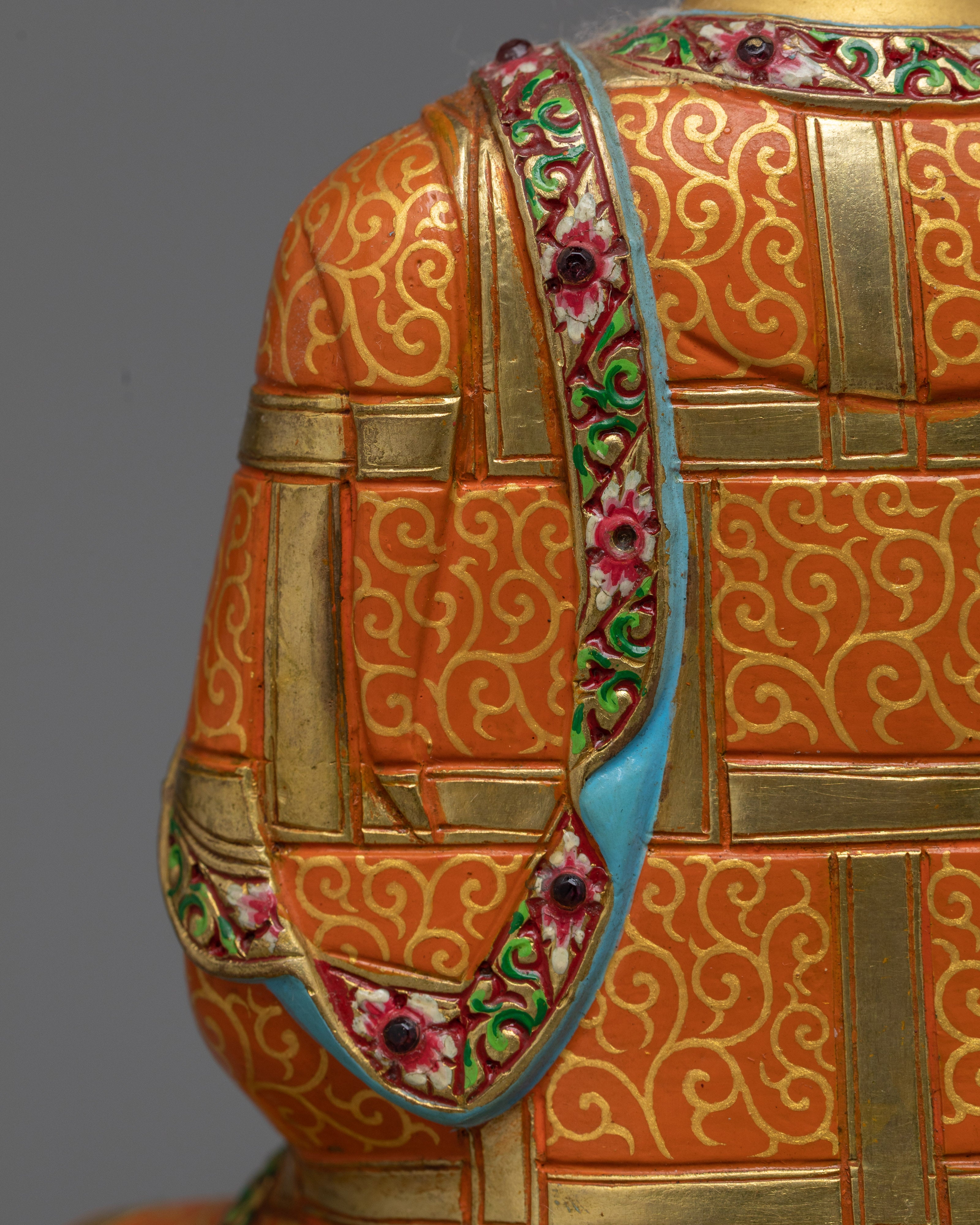 Radiant Shakyamuni Buddha Color Figure | Exquisite Handcrafted Copper Statue