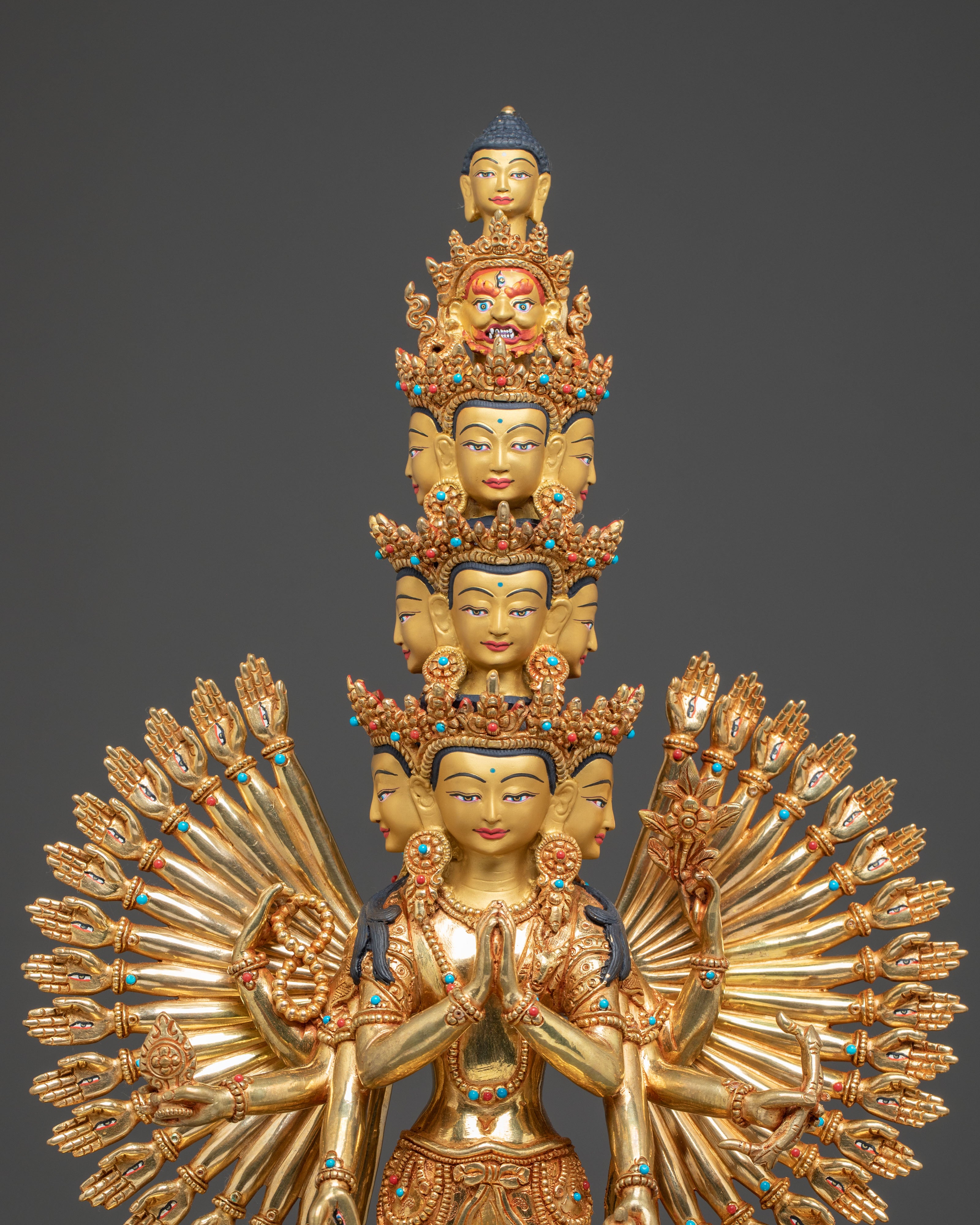 Handmade Compassionate 1000 Armed Chenrezig Statue | Tibetan Buddhist Art