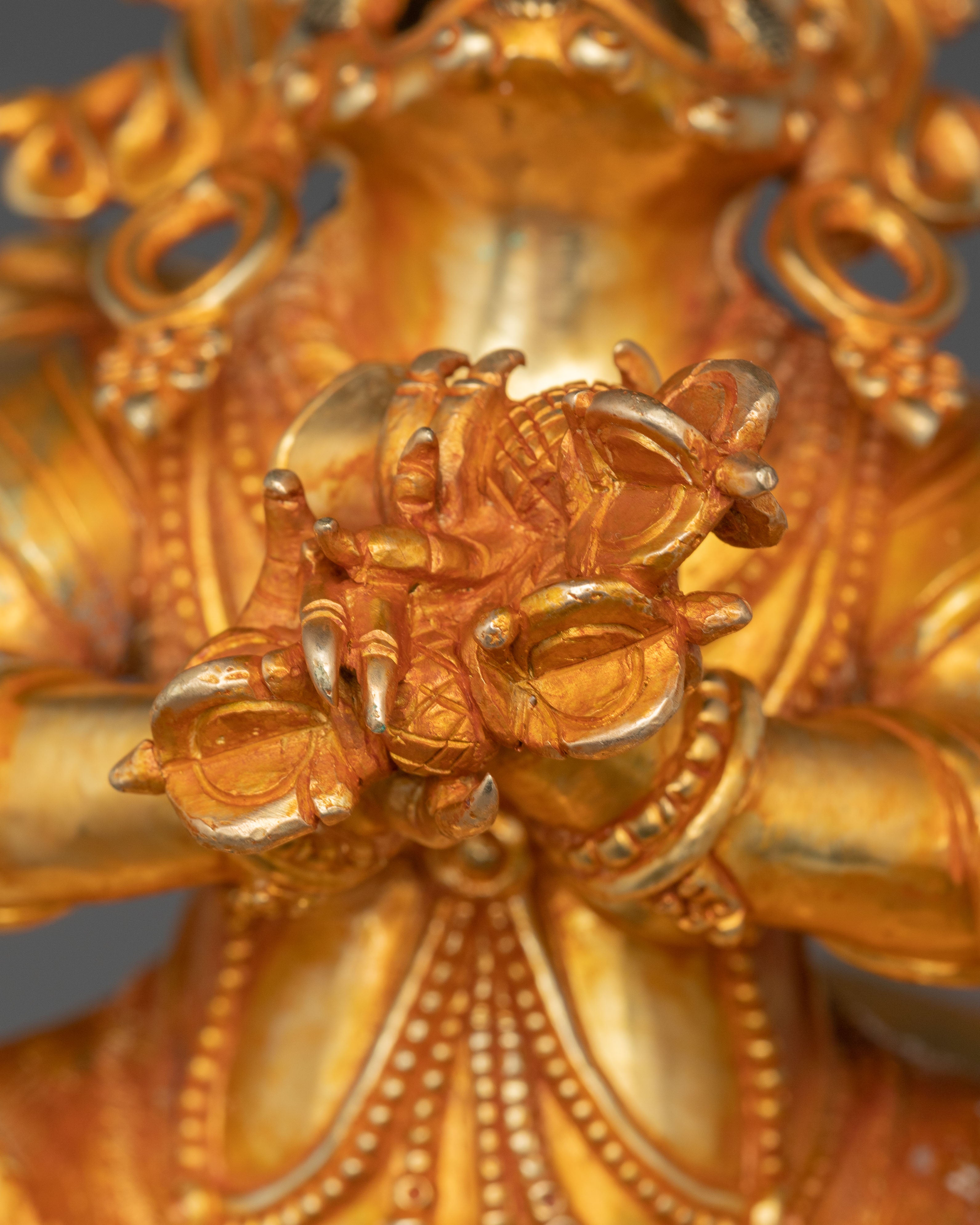 Handmade Golden Vajradhaka Art for Shrine Decor