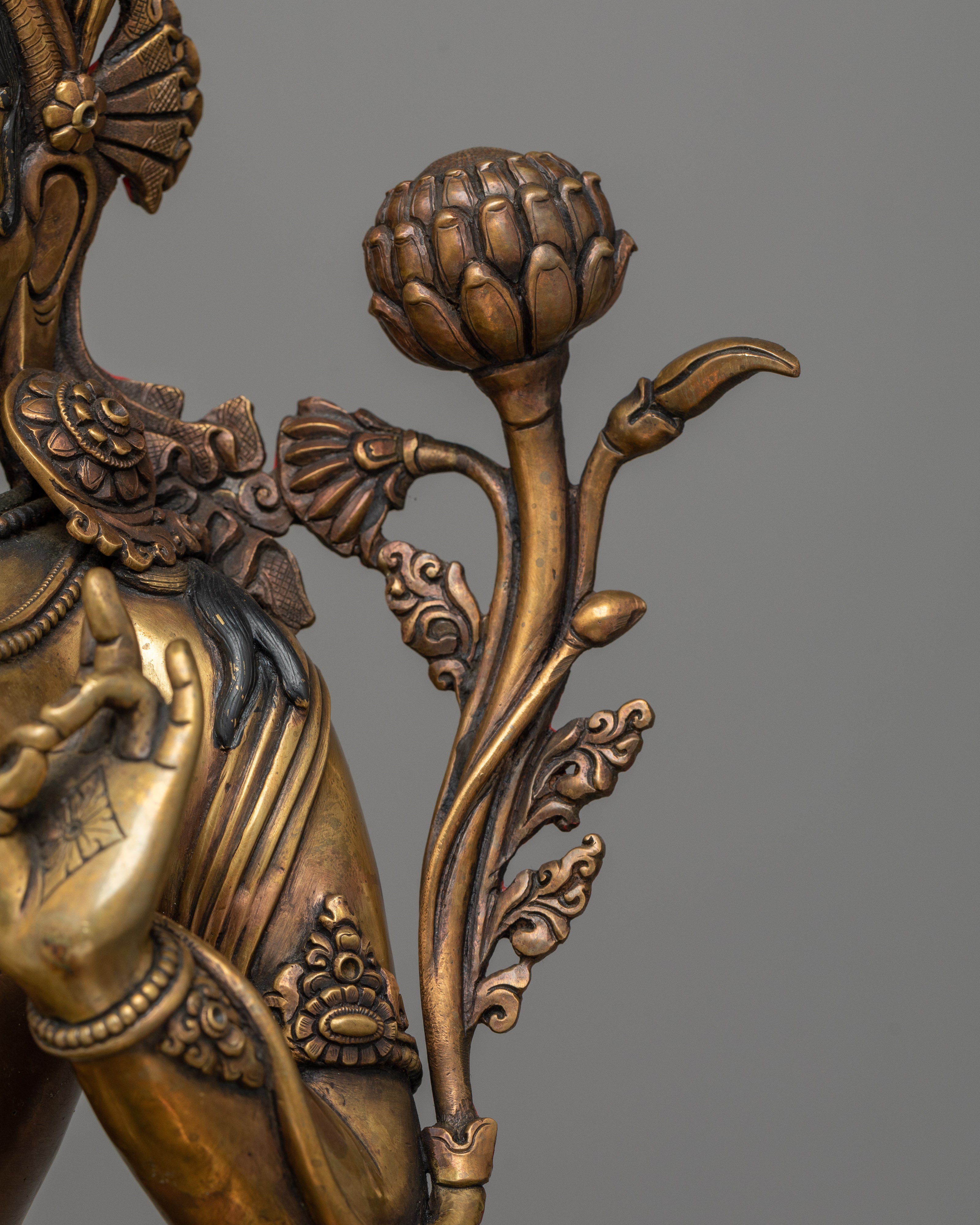 Antique Green Tara Statue | Timeless Symbol of Compassion