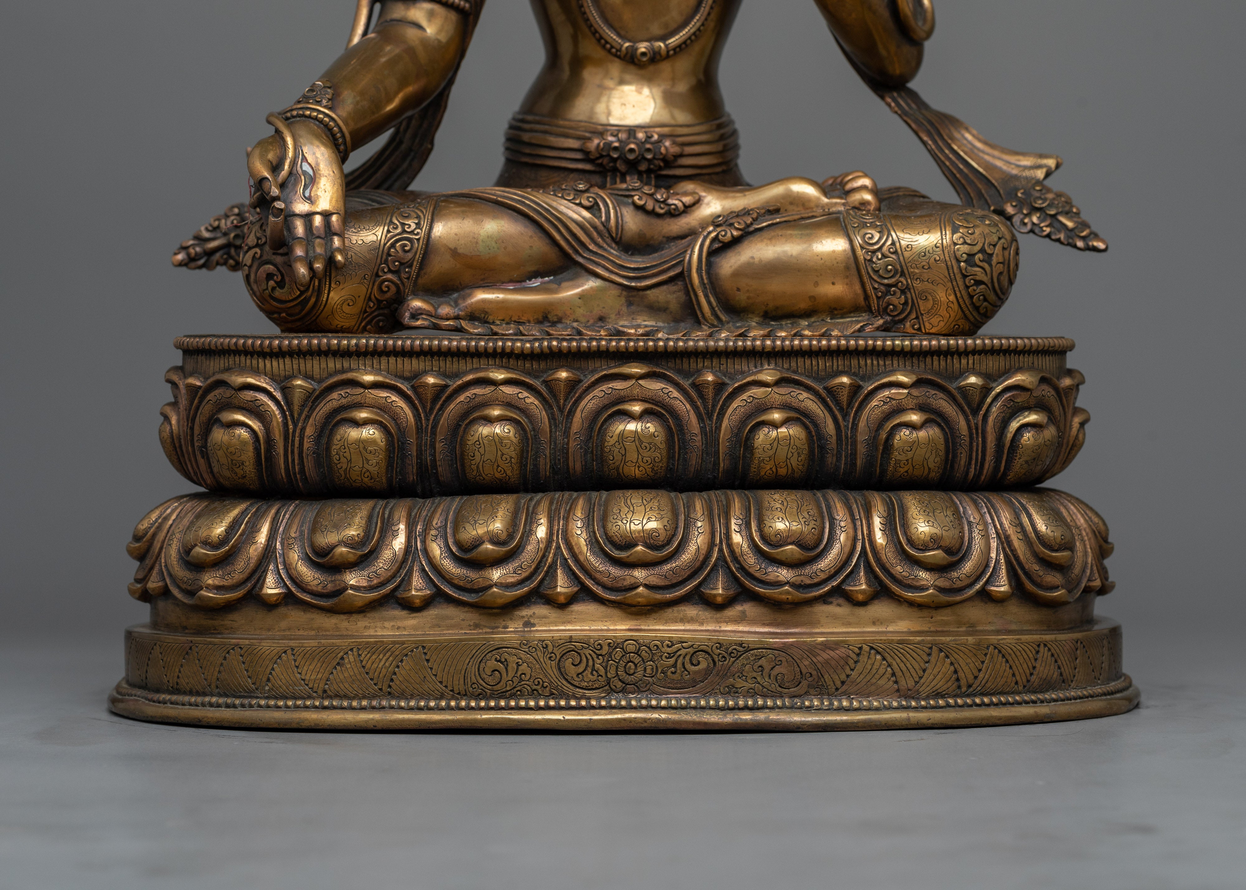Radiant Antique White Tara Statue | Embodying Divine Tranquility