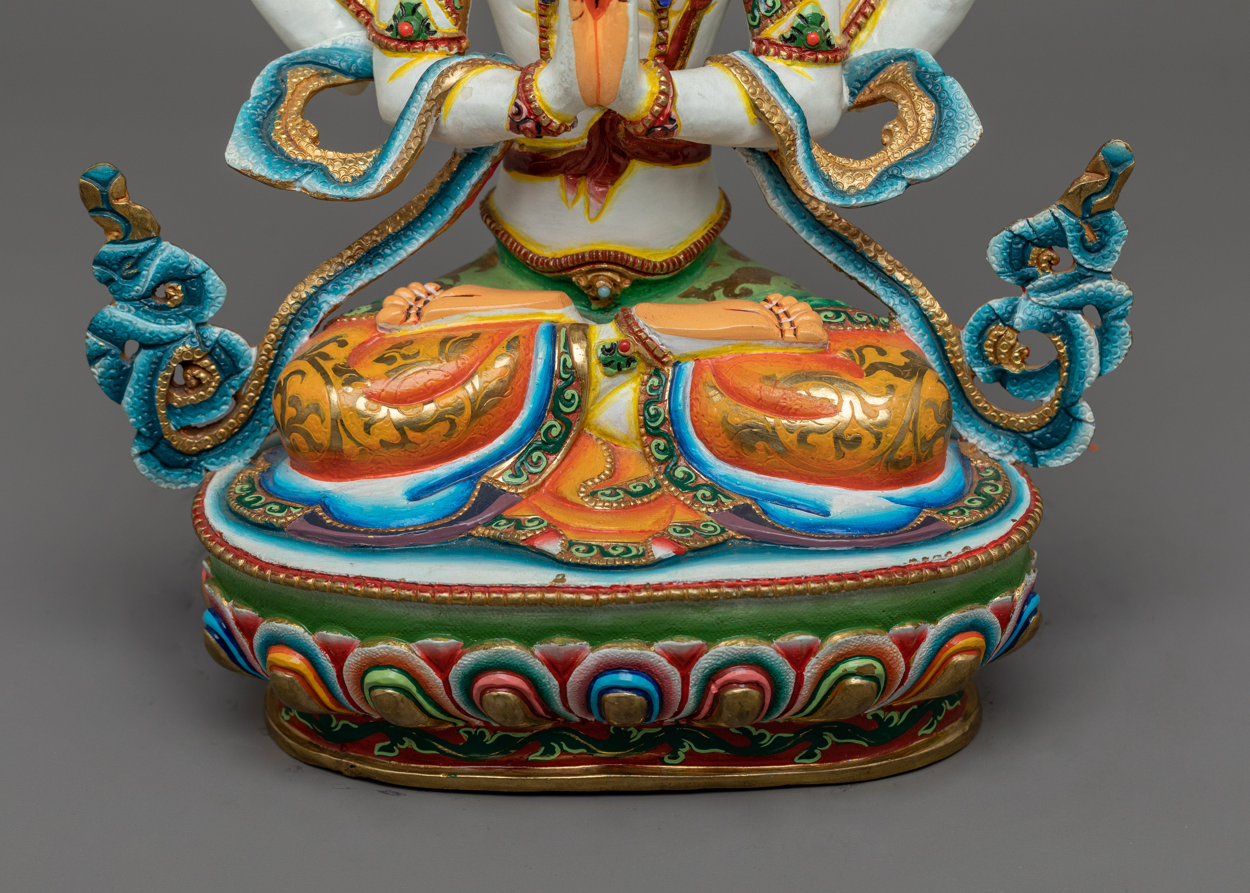 White Serene Chenresig Statue | Symbol of Compassion