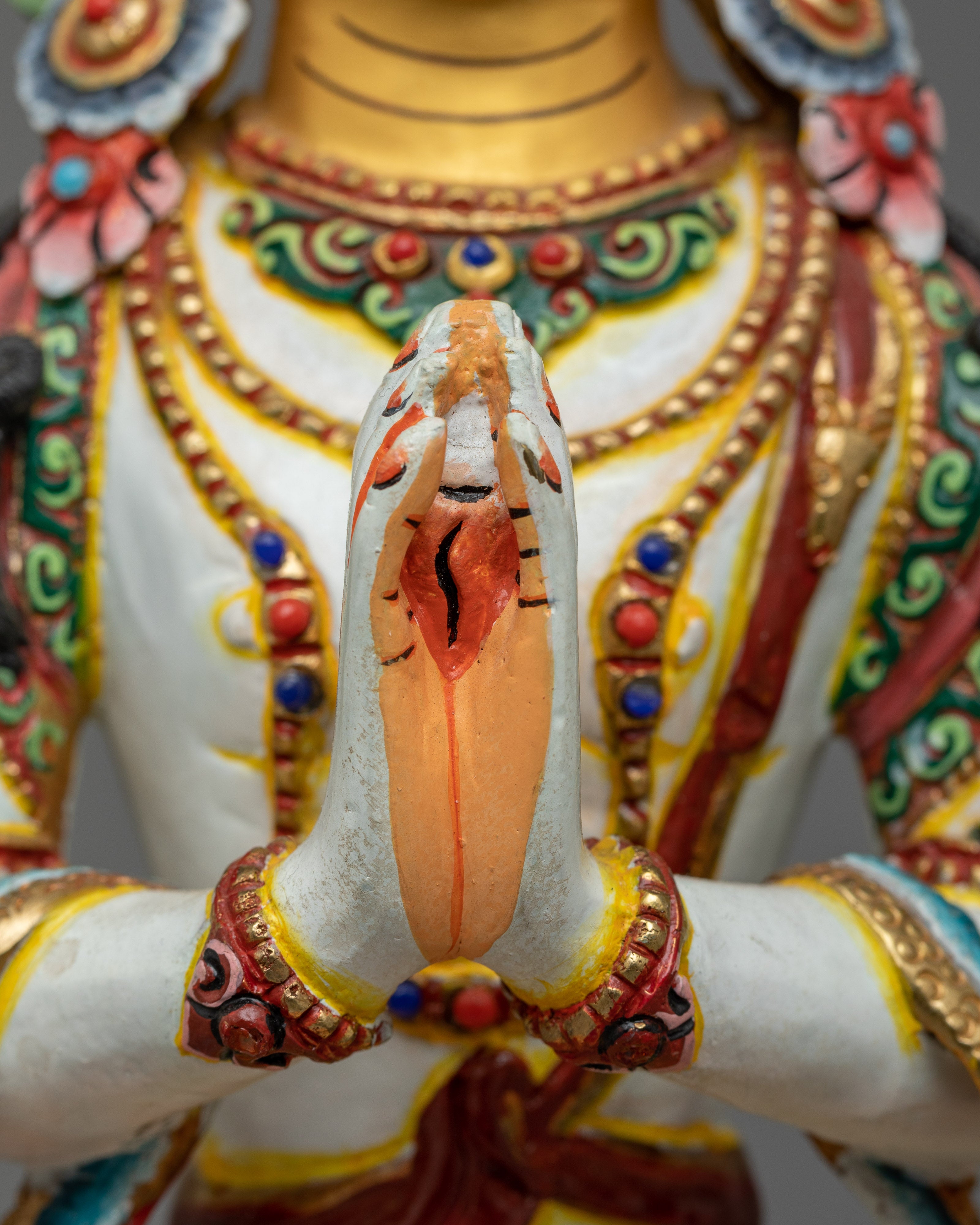 White Serene Chenresig Statue | Symbol of Compassion